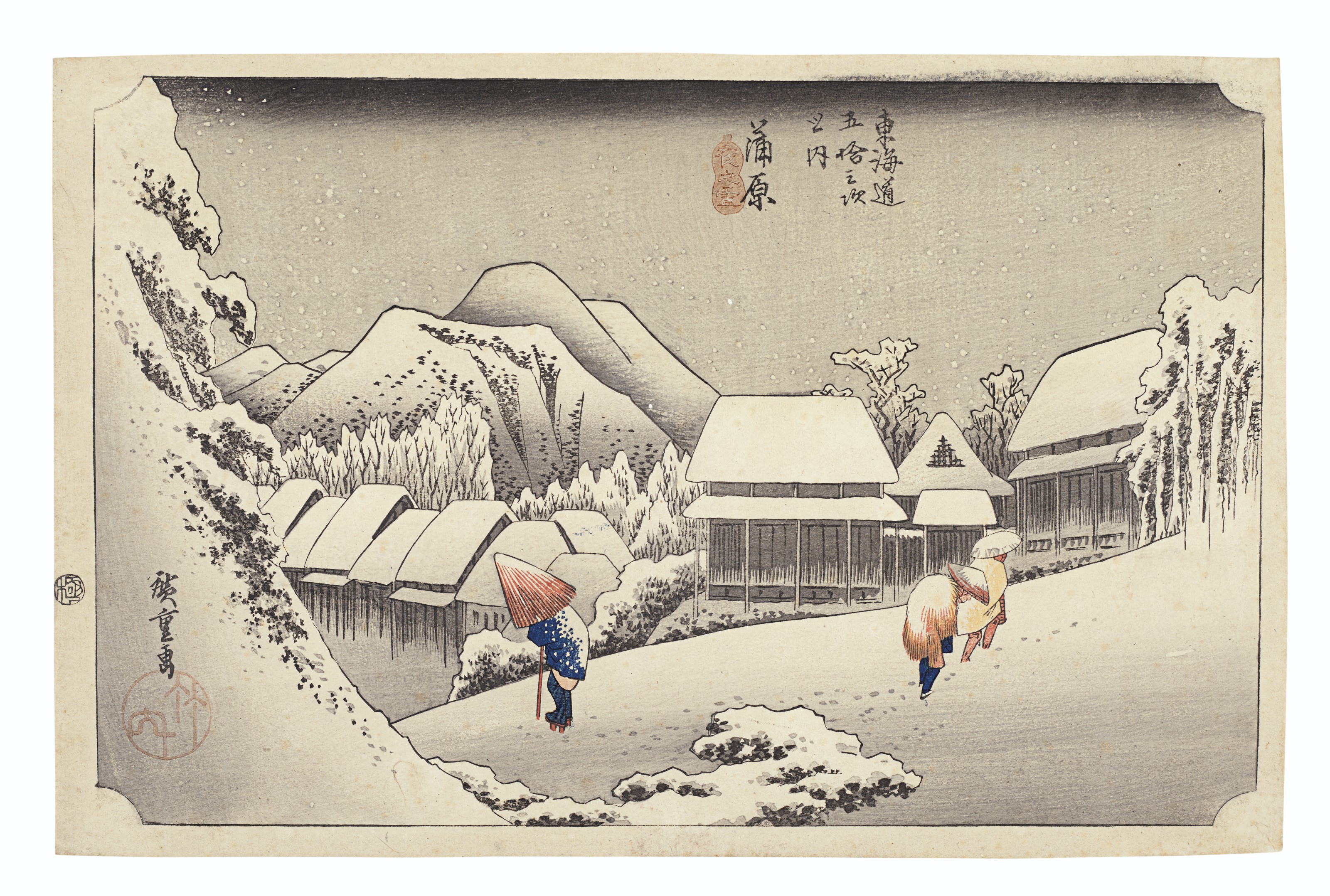 UTAGAWA HIROSHIGE (1797-1858), Kanbara yoru no yuki (Evening