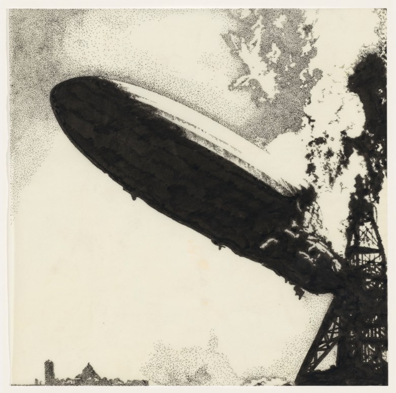 The original art for Led Zeppelins debut LP, George Hardie, 1969. Sold for $325,000 on 18 June 2020, Online