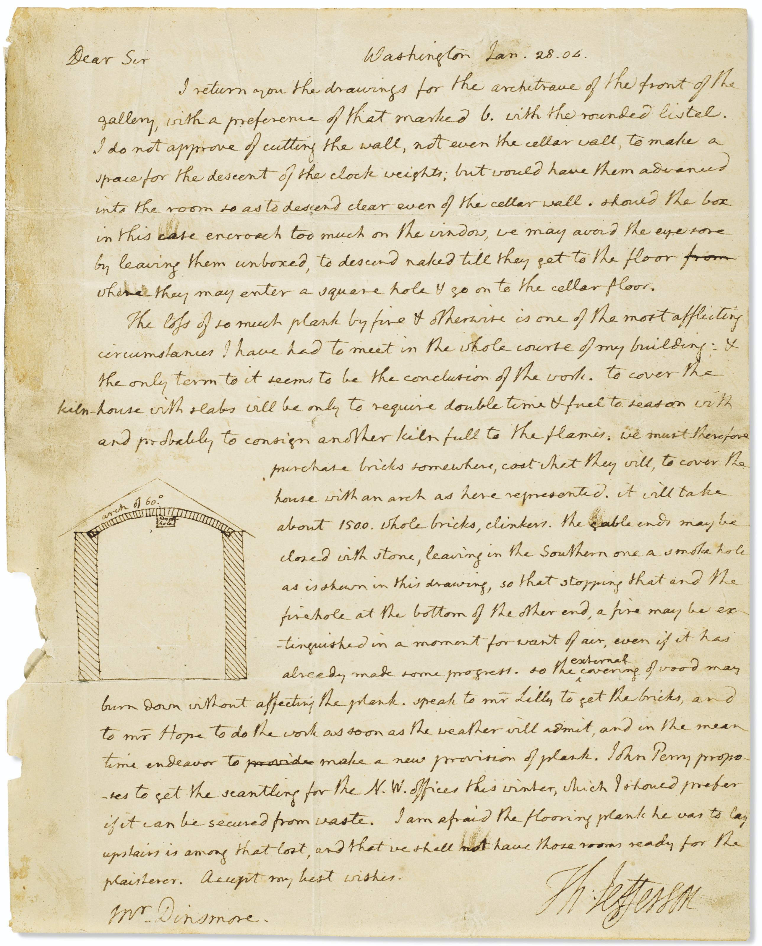 Installing the Great Clock at Monticello, Thomas Jefferson, 28 Janaury