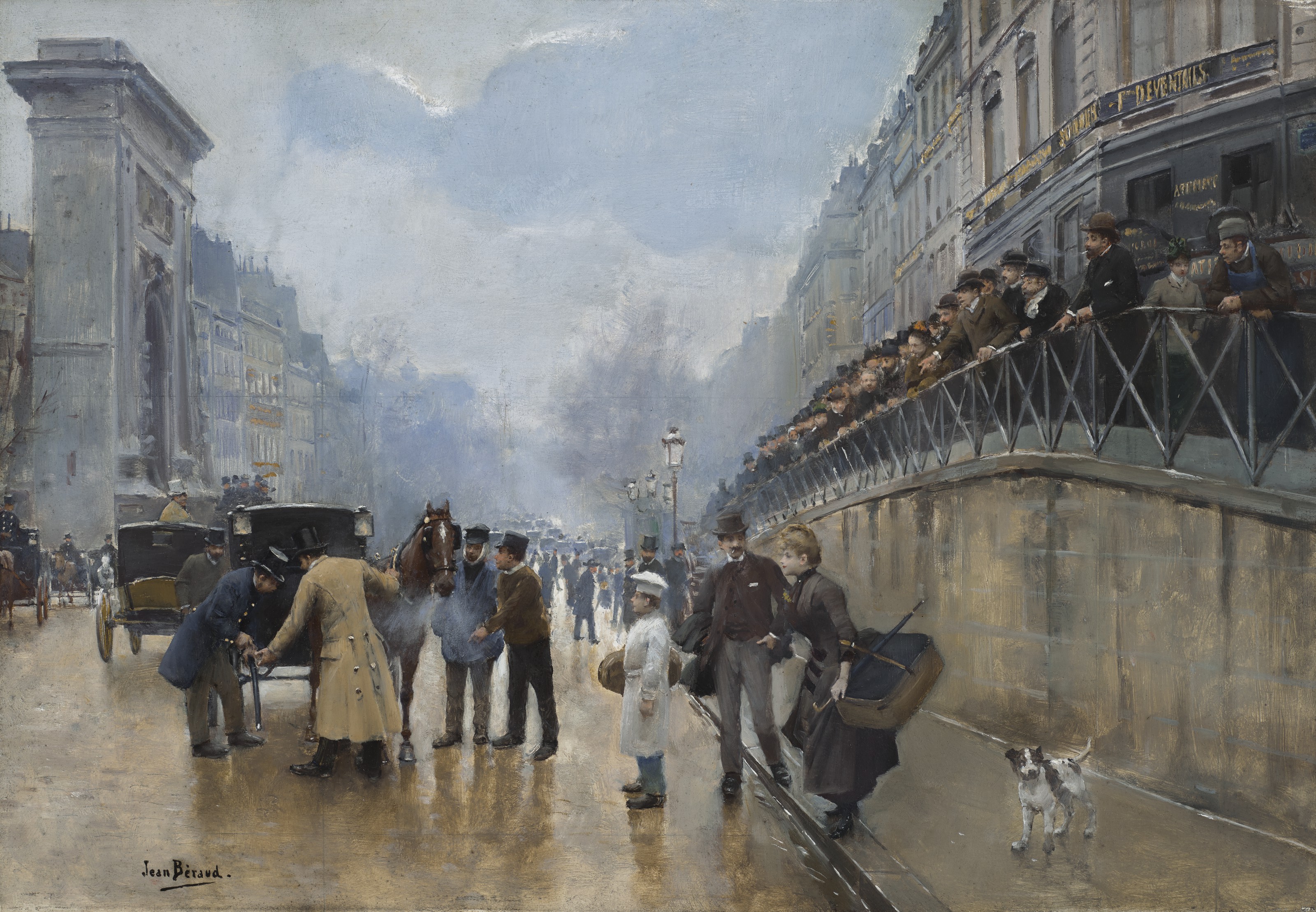 Jean Béraud (French, 1849-1936), L'accident: Porte Saint