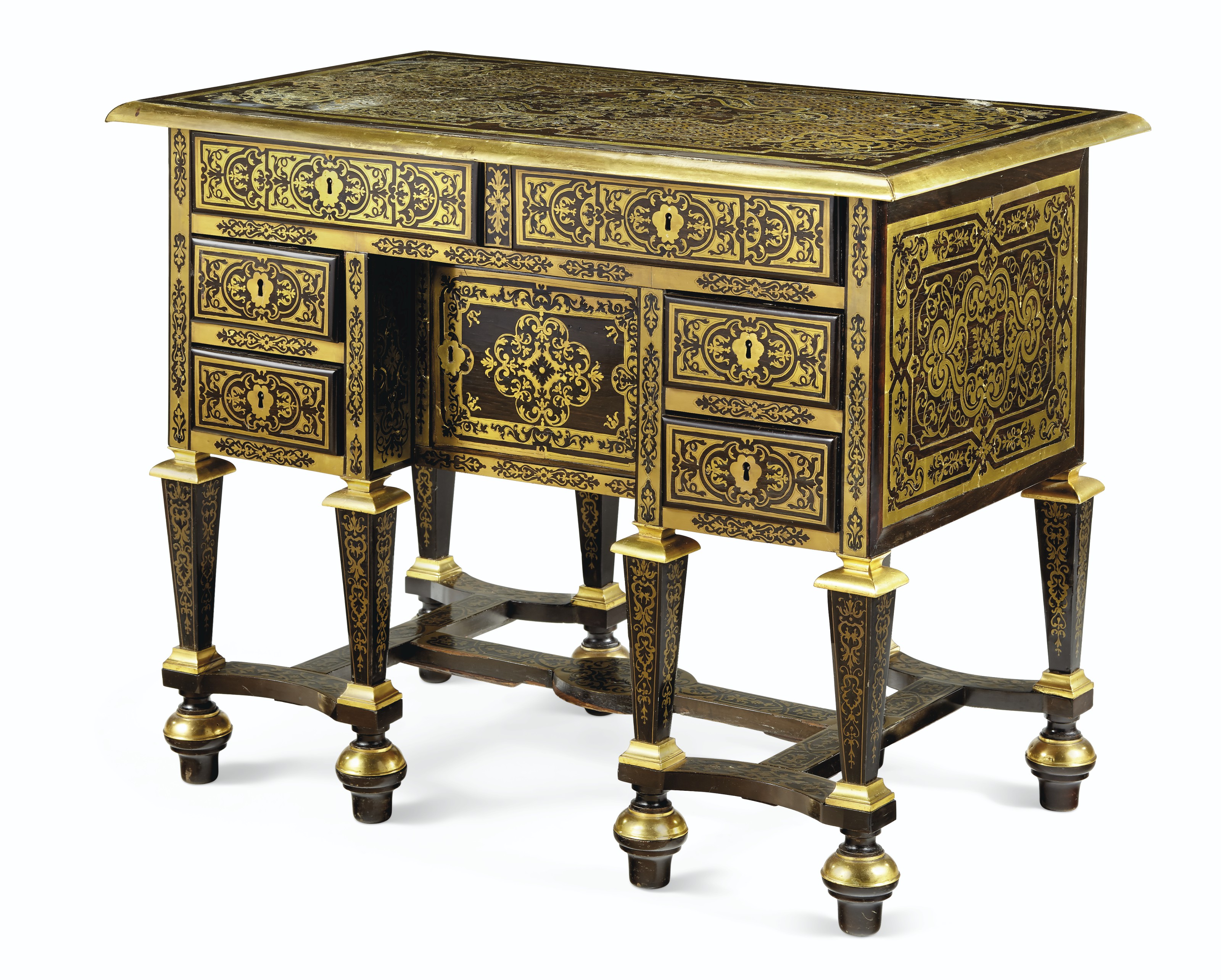 A LOUIS XIV BRASSINLAID EBONY BUREAU MAZARIN, CIRCA 1700 Christie’s