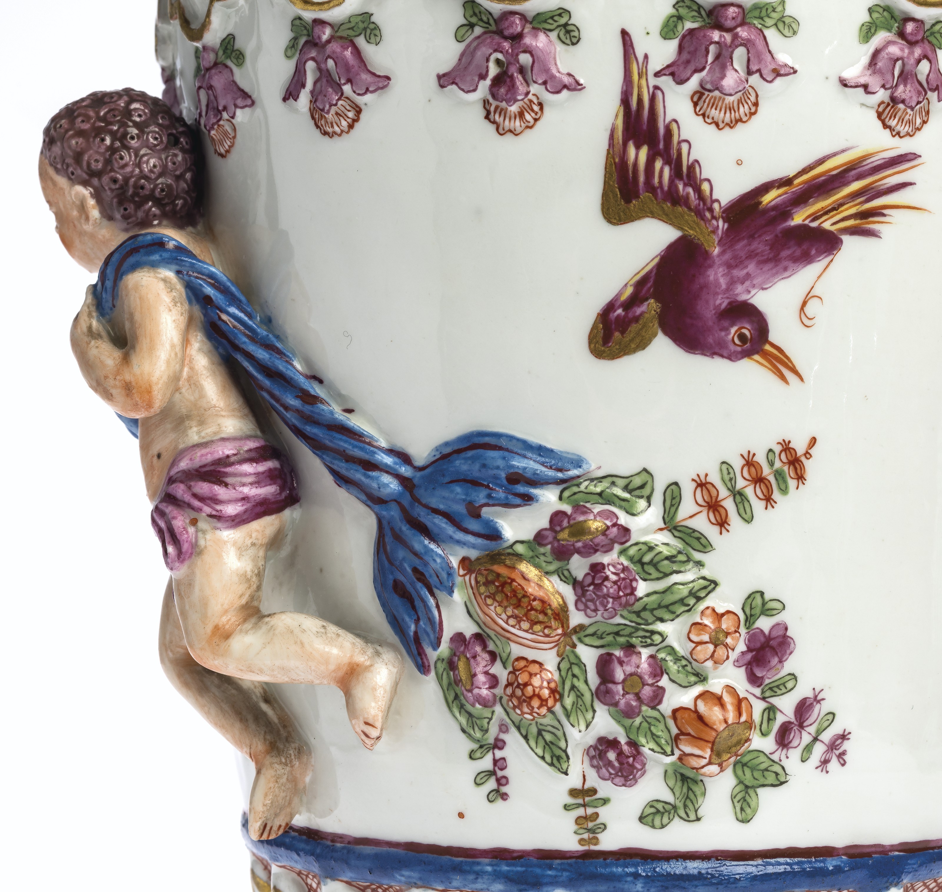 A PAIR OF VIENNA (DU PAQUIER) PORCELAIN VASES AND COVERS EMBLEMATIC OF
