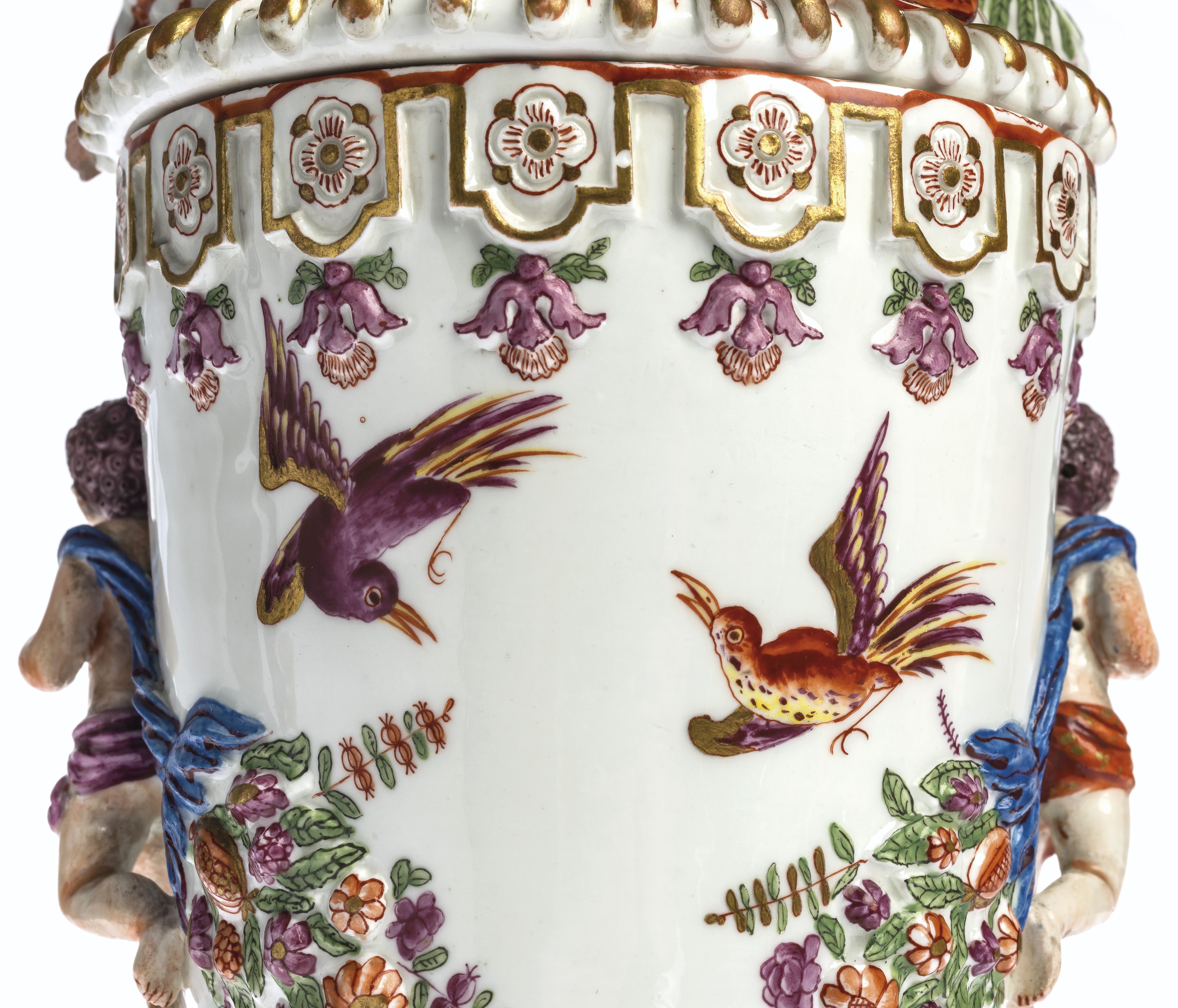 A PAIR OF VIENNA (DU PAQUIER) PORCELAIN VASES AND COVERS EMBLEMATIC OF