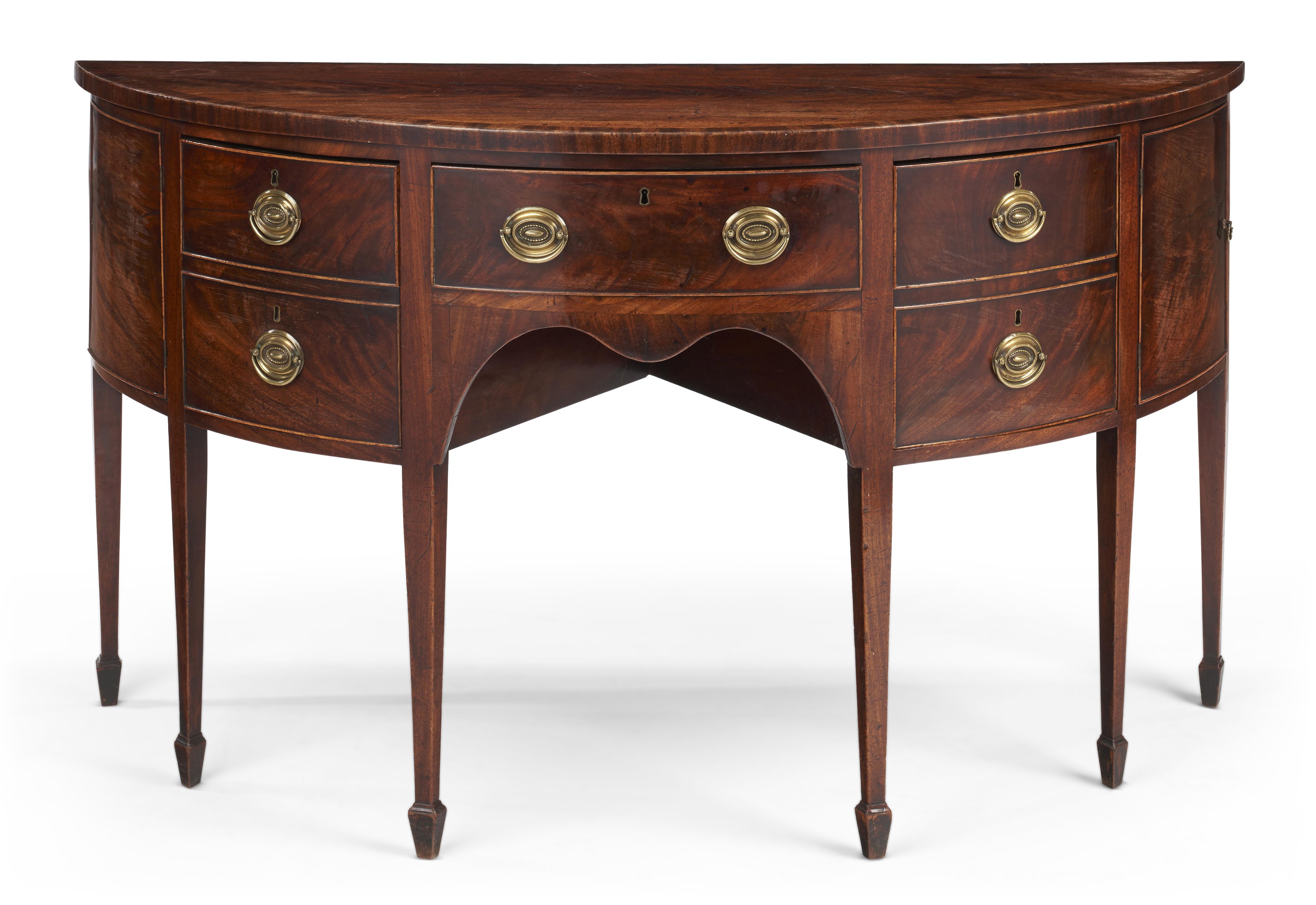 George III 'D' Form Inlaid Mahogany Sideboard