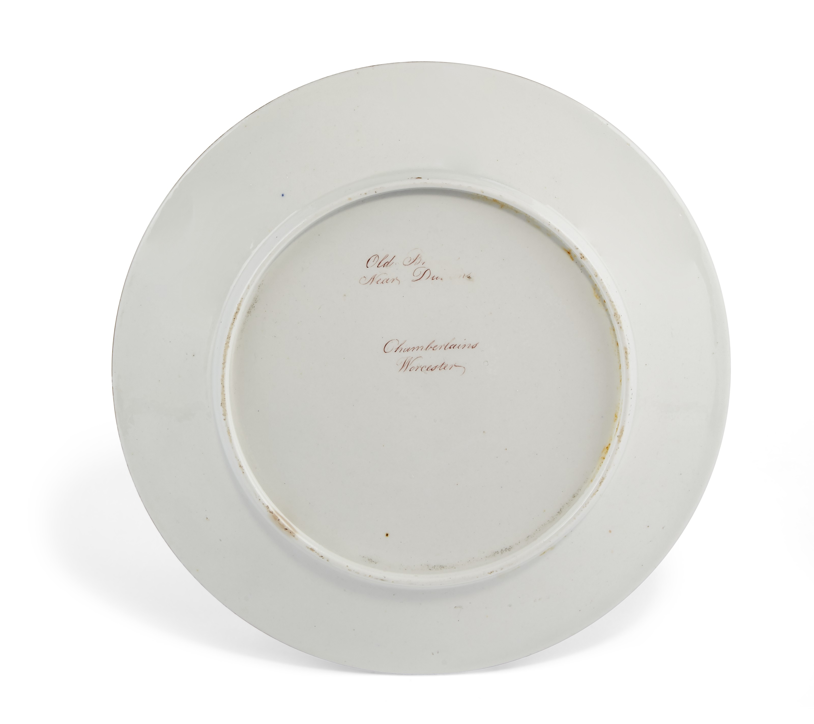 SET OF CHAMBERLAIN'S WORCESTER PORCELAIN ORANGE-GROUND PLATES