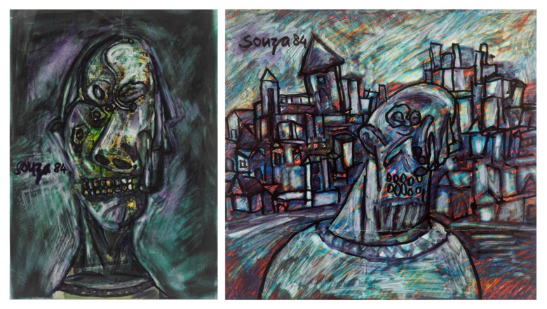Francis Newton Souza (1924-2002), Untitled, 1984; two works on paper. Mixed media and chemical alteration on magazine paper. Sold for $10,000 on 30 June 2020 at Christie’s Online