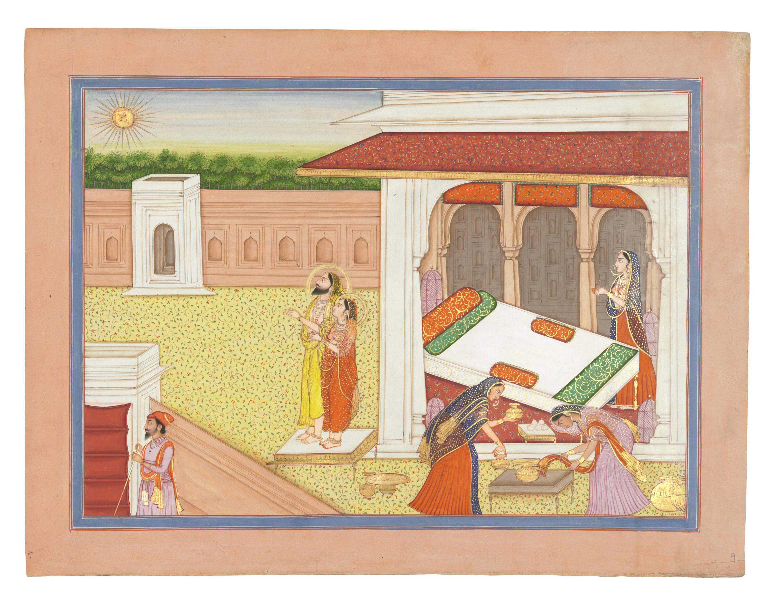 AN ILLUSTRATION TO A NALA AND DAMAYANTI SERIES A COUPLE, POSSIBLY NALA