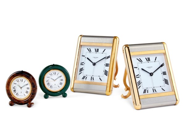 Four Desk Clocks By Verdura And Cartier Modern Christie S Silver heart shaped desk clock. four desk clocks