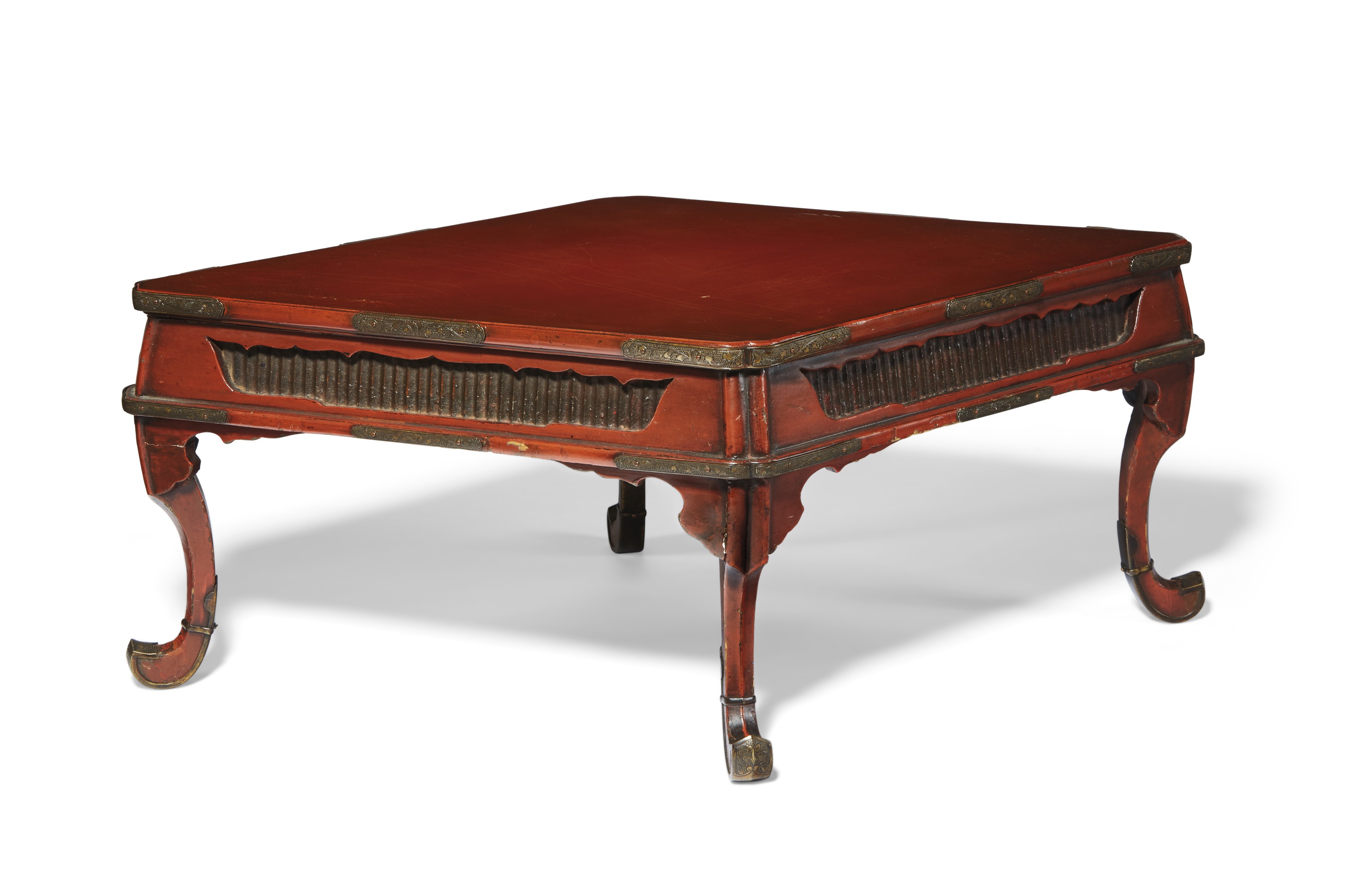 Red Negoro Lacquer Japanese Tansu - Meiji Period