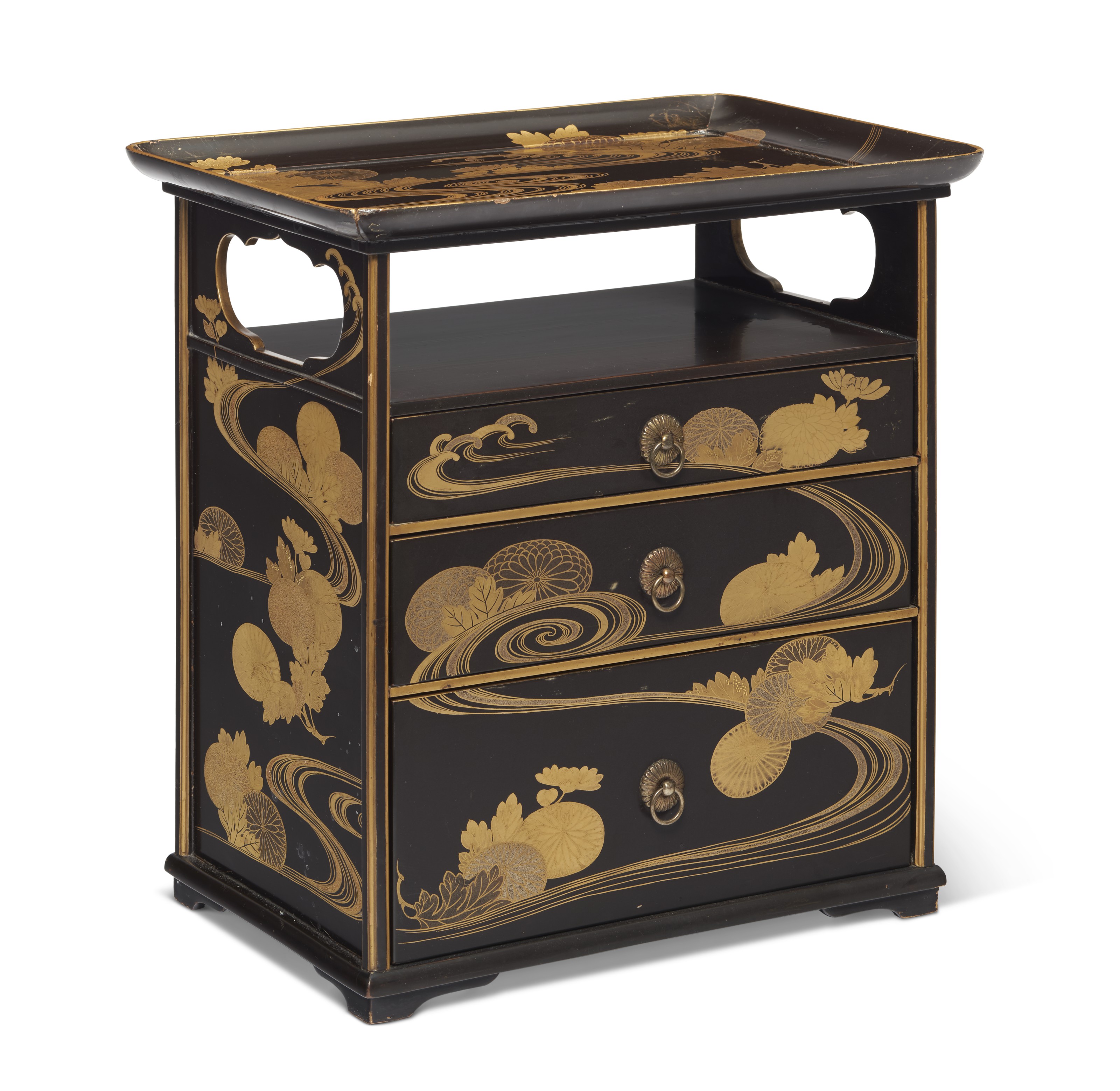 Black & Gilt Lacquer Japanese Tea Chest from the Jayne Wrightsman Collection