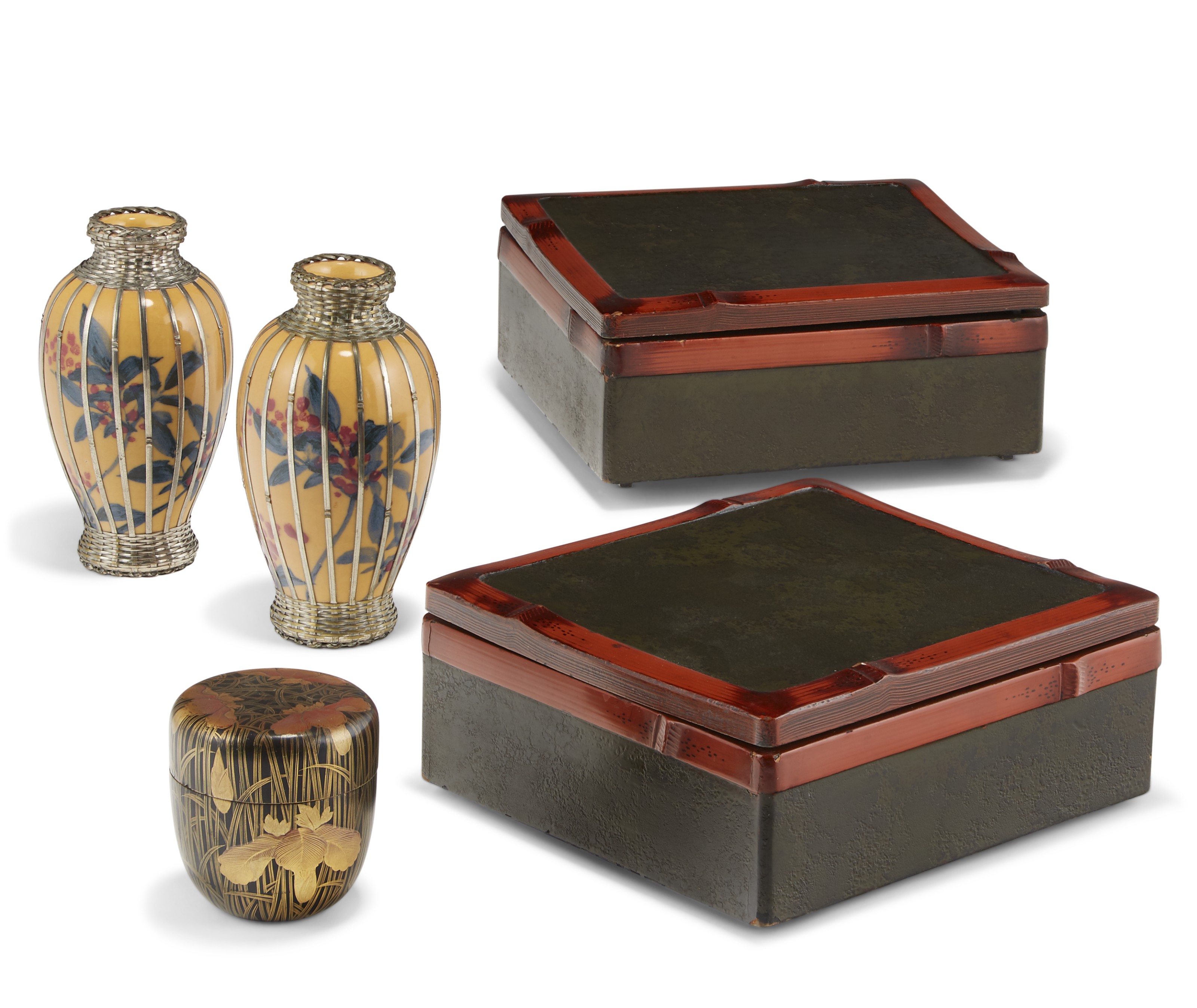 Black & Gilt Lacquer Japanese Tea Chest from the Jayne Wrightsman Collection