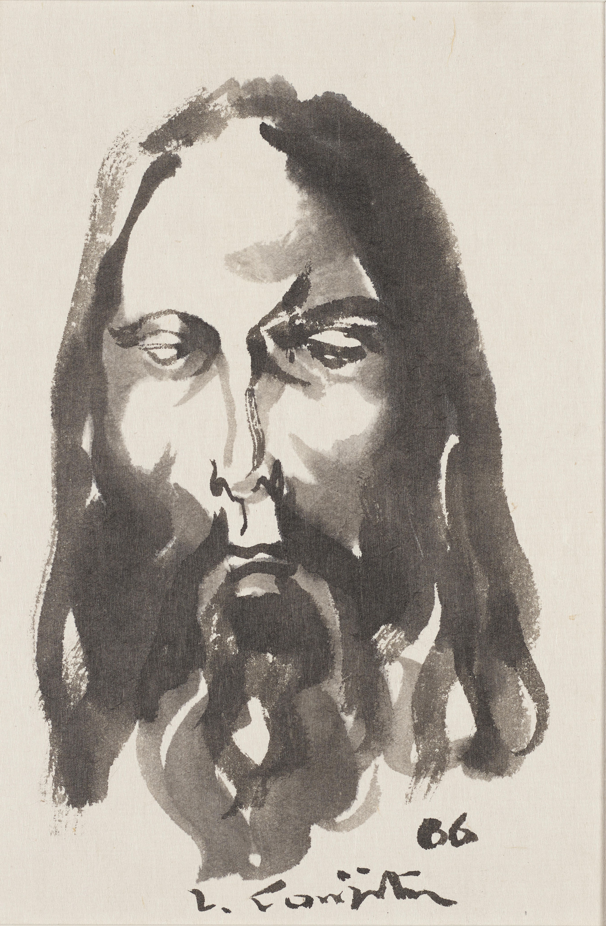 L&eacute;onard Tsuguharu Foujita (1886-1968), Untitled (Le Christ), 1966. Ink and ink wash on paper.&nbsp;25 x 17.5 cm (9⅞ x 6⅞ in). Estimate: $2,000-3,000 Offered in 
Contemporary Art Asia, Online, 19-26 March 2020