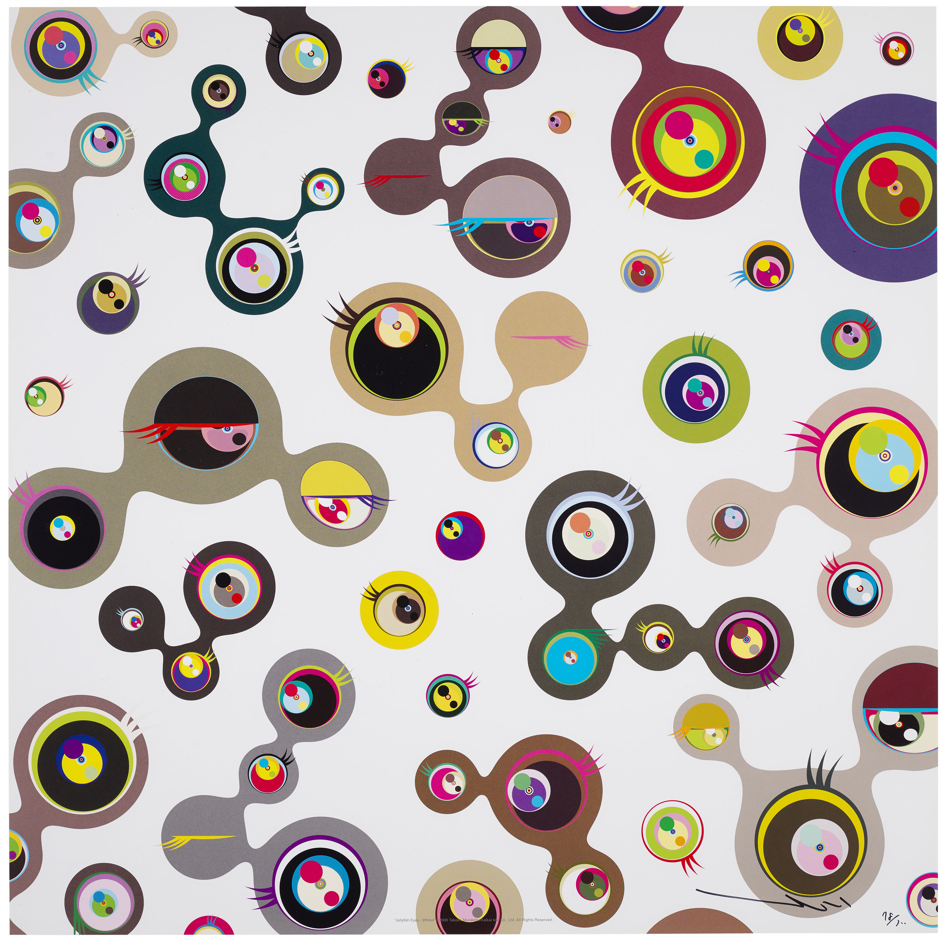 TAKASHI MURAKAMI (B. 1962), Jellyfish Eyes - White (A Set of 4