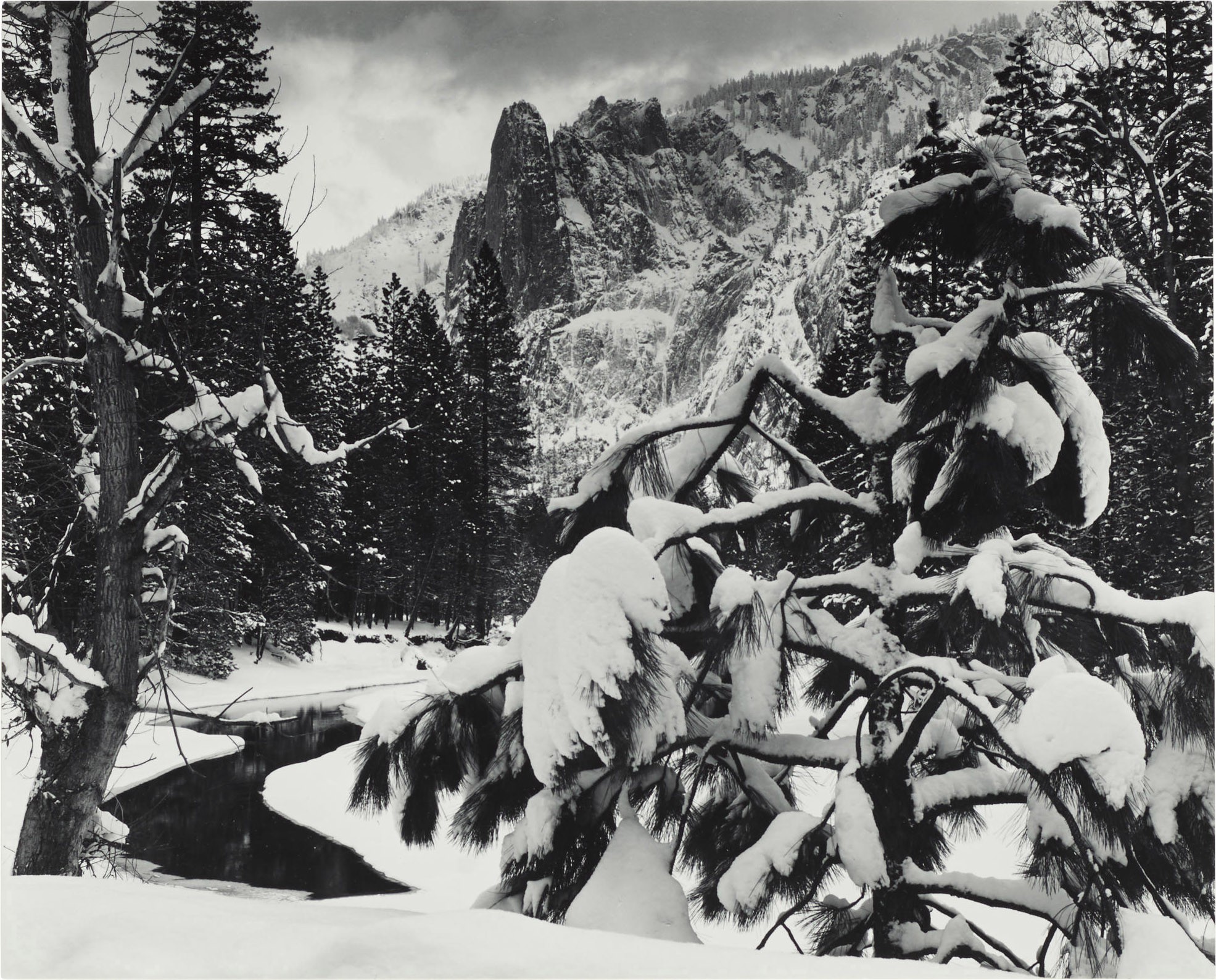 ANSEL ADAMS (1902–1984), Sentinel Rock, Winter Dusk, Yosemite National