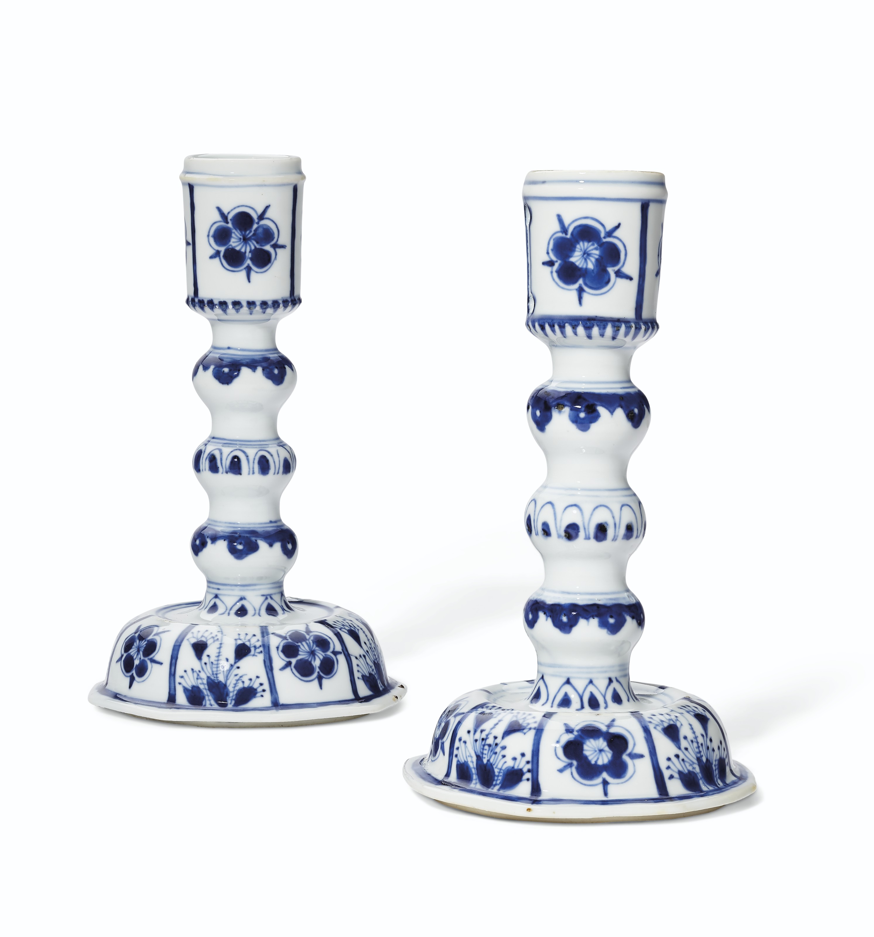 Chinese blue and white candlestick