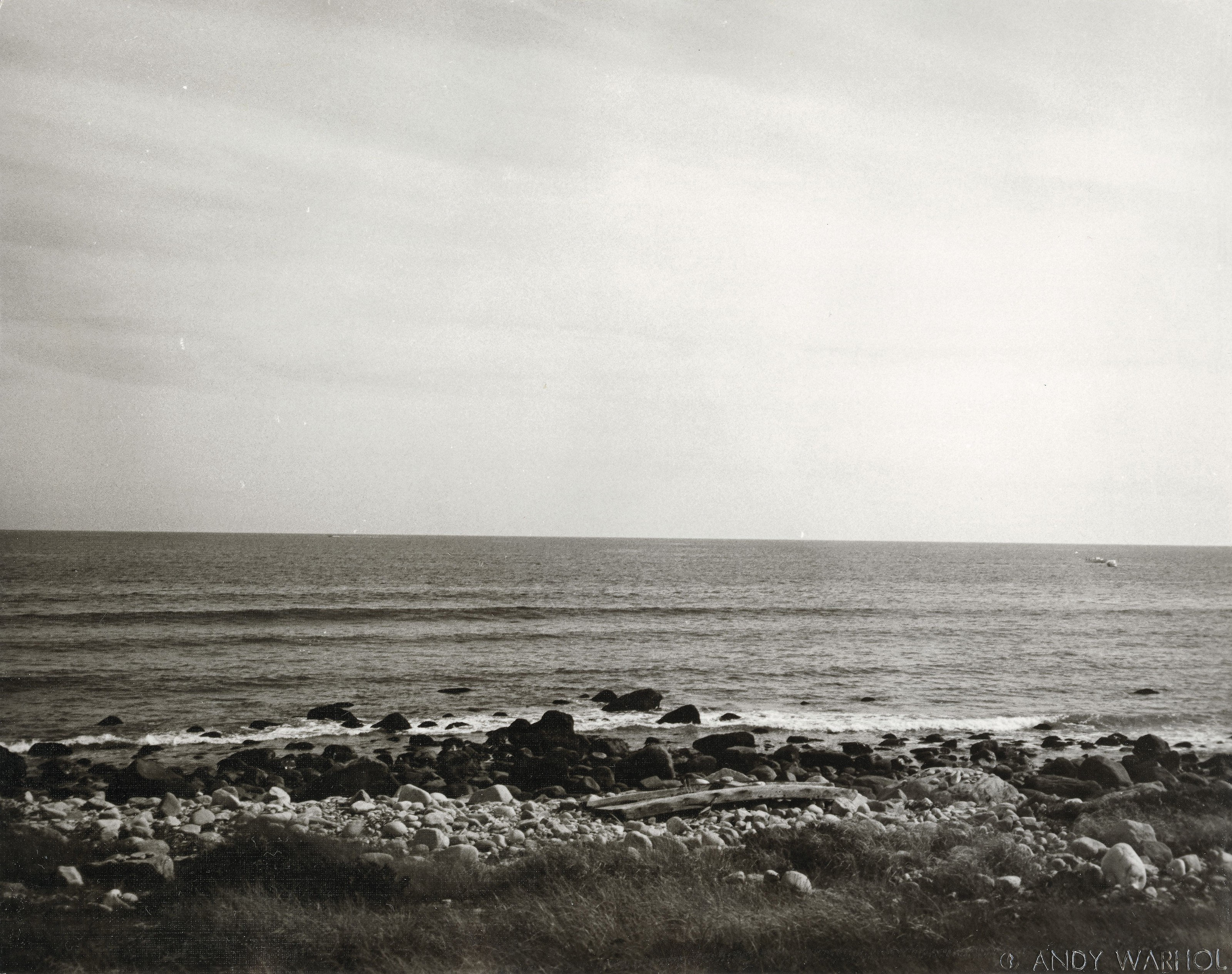 Andy Warhol (1928-1987), Montauk Beach, 1982. Unique gelatin silver print. 8 x 10 in (20.3 x 25.4 cm). Estimate: $2,500-3,500. Offered in Andy Warhol: Better Days, 28 April to 6 May 2020, Online. Artwork: &copy; 2020 The Andy Warhol Foundation for the Visual Arts, Inc.