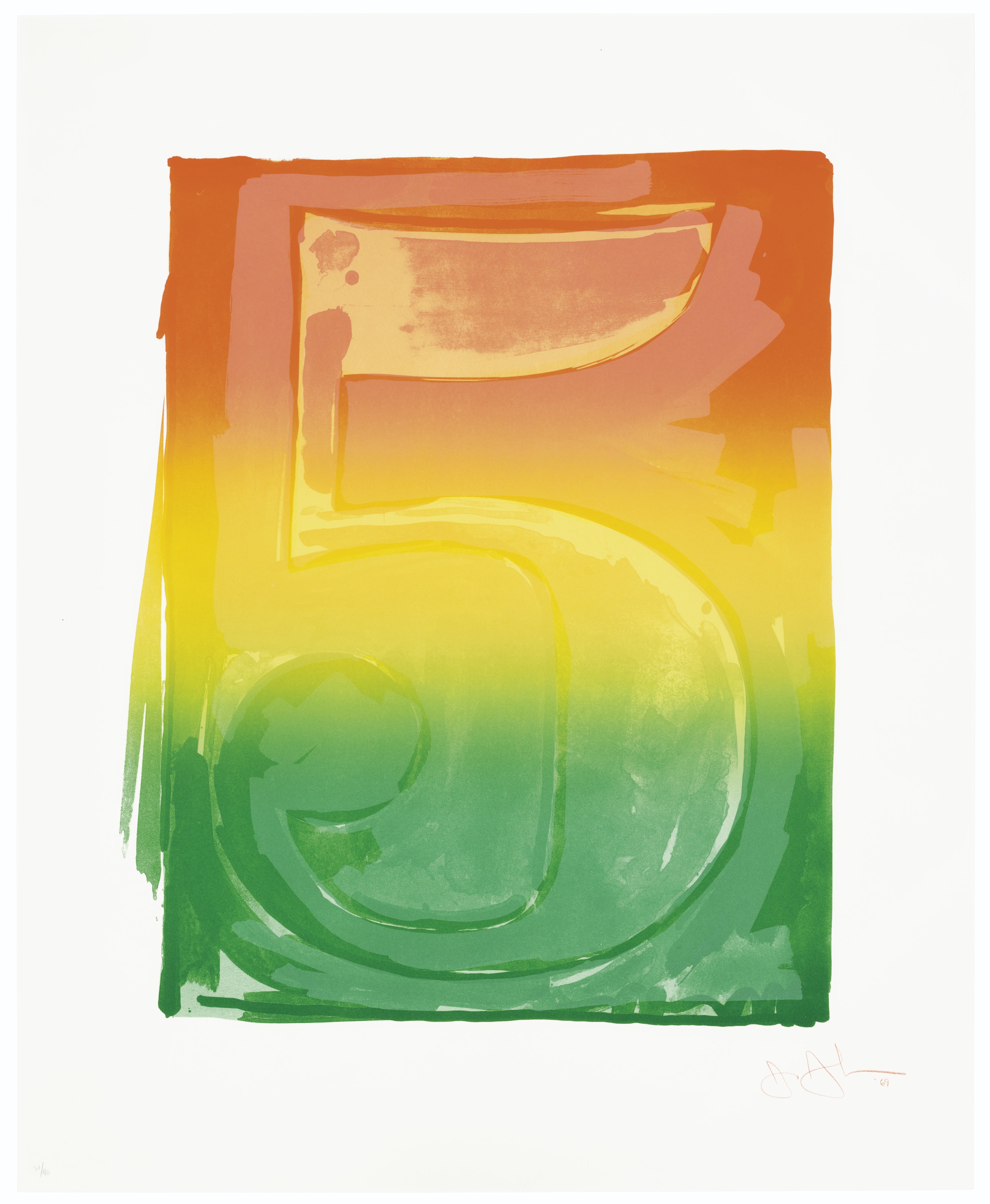 JASPER JOHNS (B. 1930), Figure 5, from Color Numeral Series | Christie's