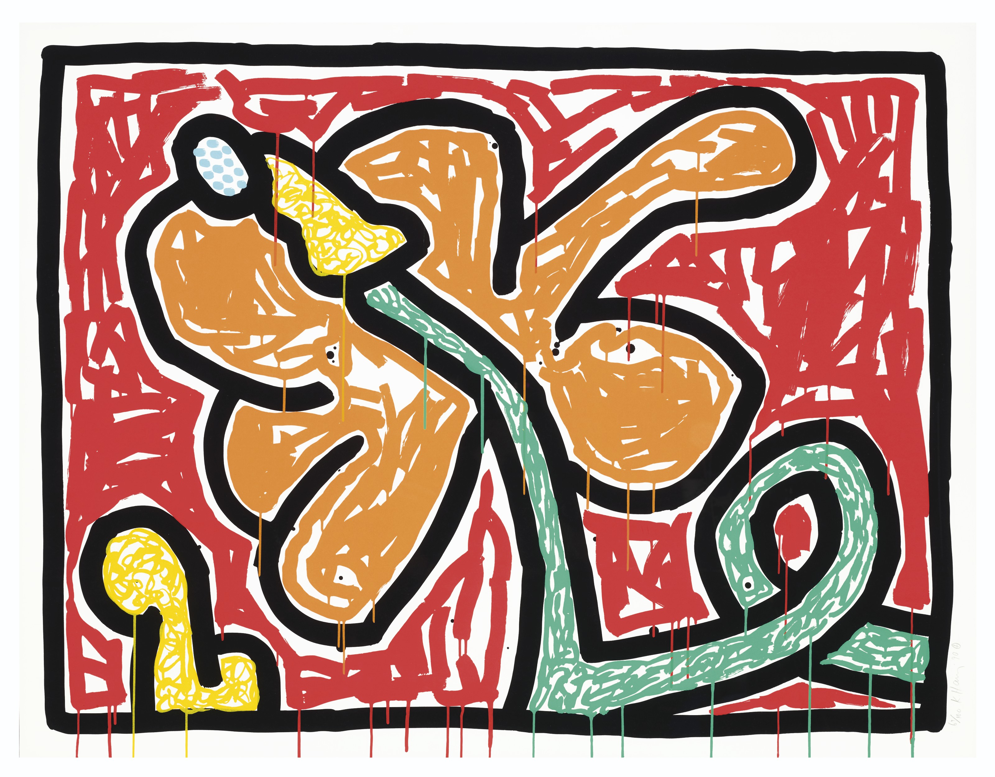 keith haring dancing flower