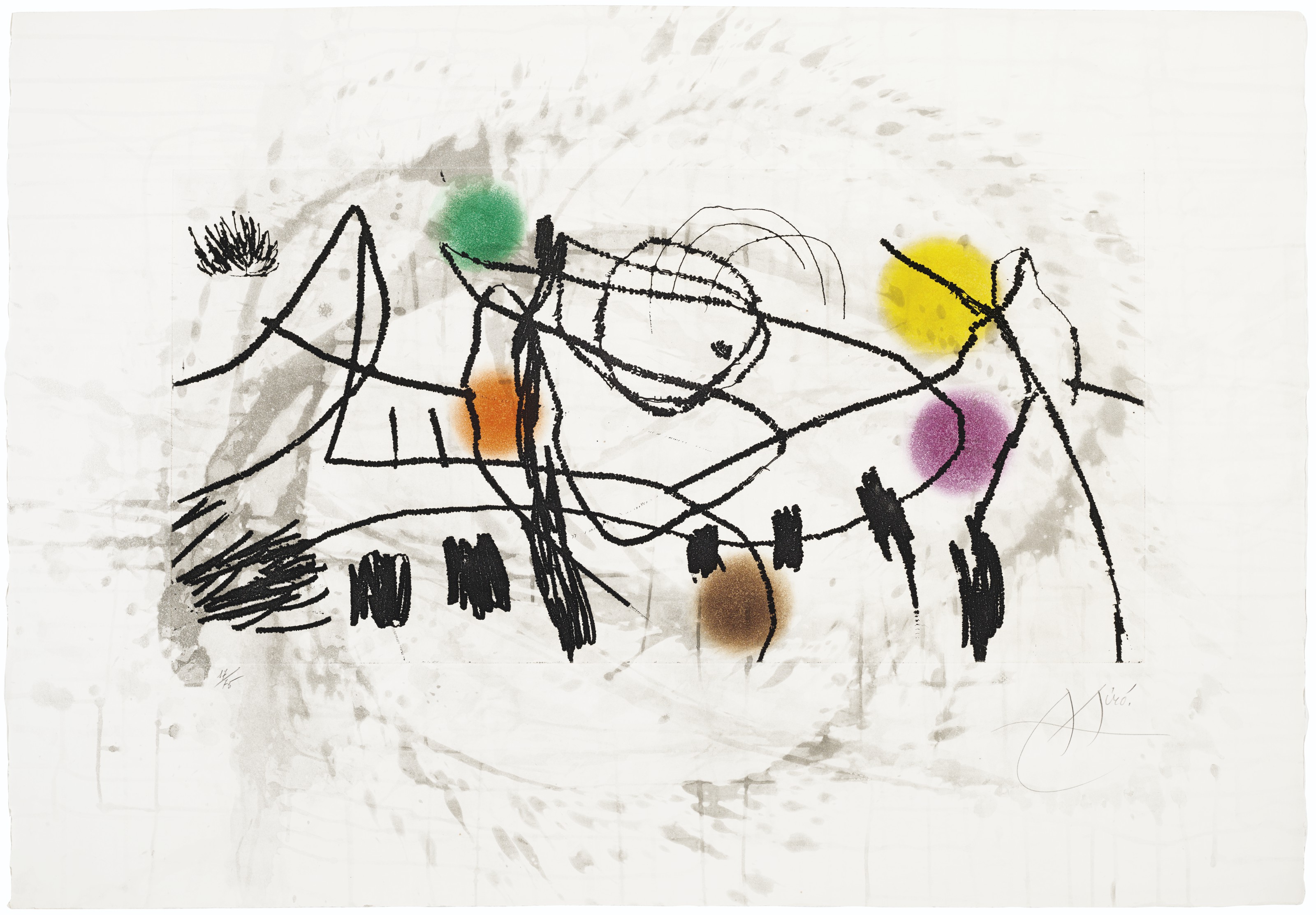 Joan Miro、LE GRAND NU DEBOUT、画集画、新品額装付 Joan Miro、LE GRAND NU DEBOUT、画集画、新品額装付