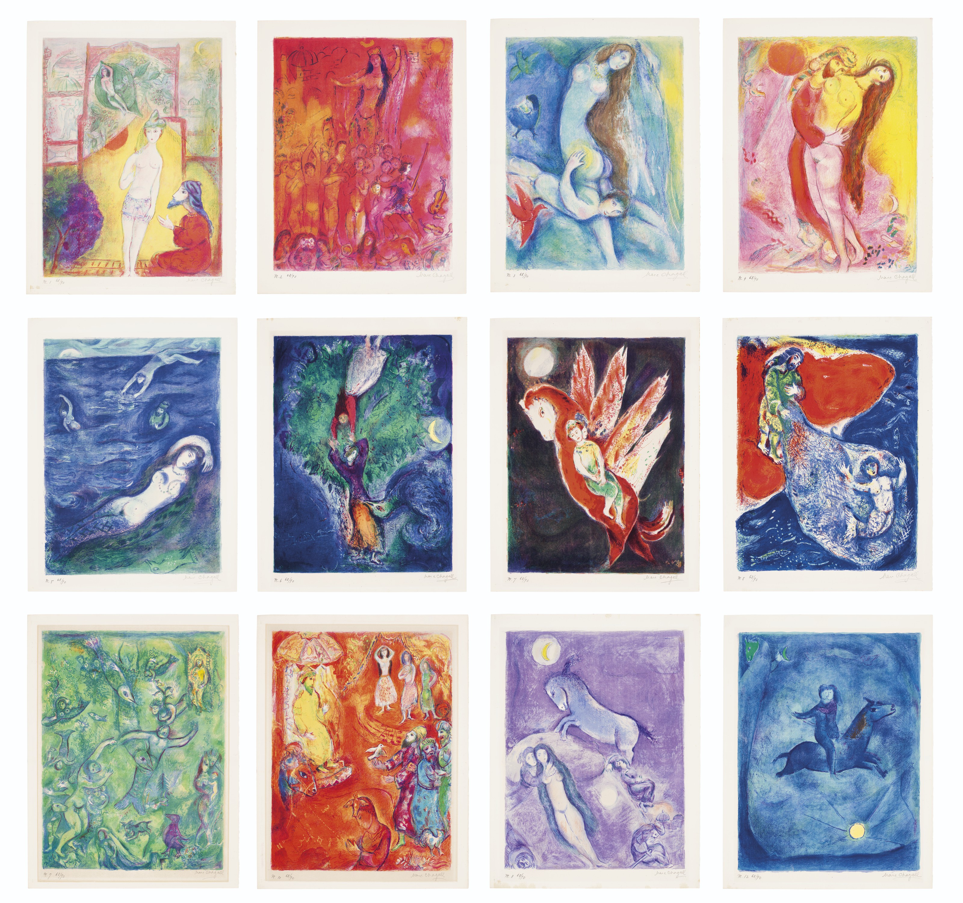 Marc Chagall、La Barque、海外版超希少レゾネ、新品額装付 Marc Chagall、La Barque、海外版超希少レゾネ、新品額装付