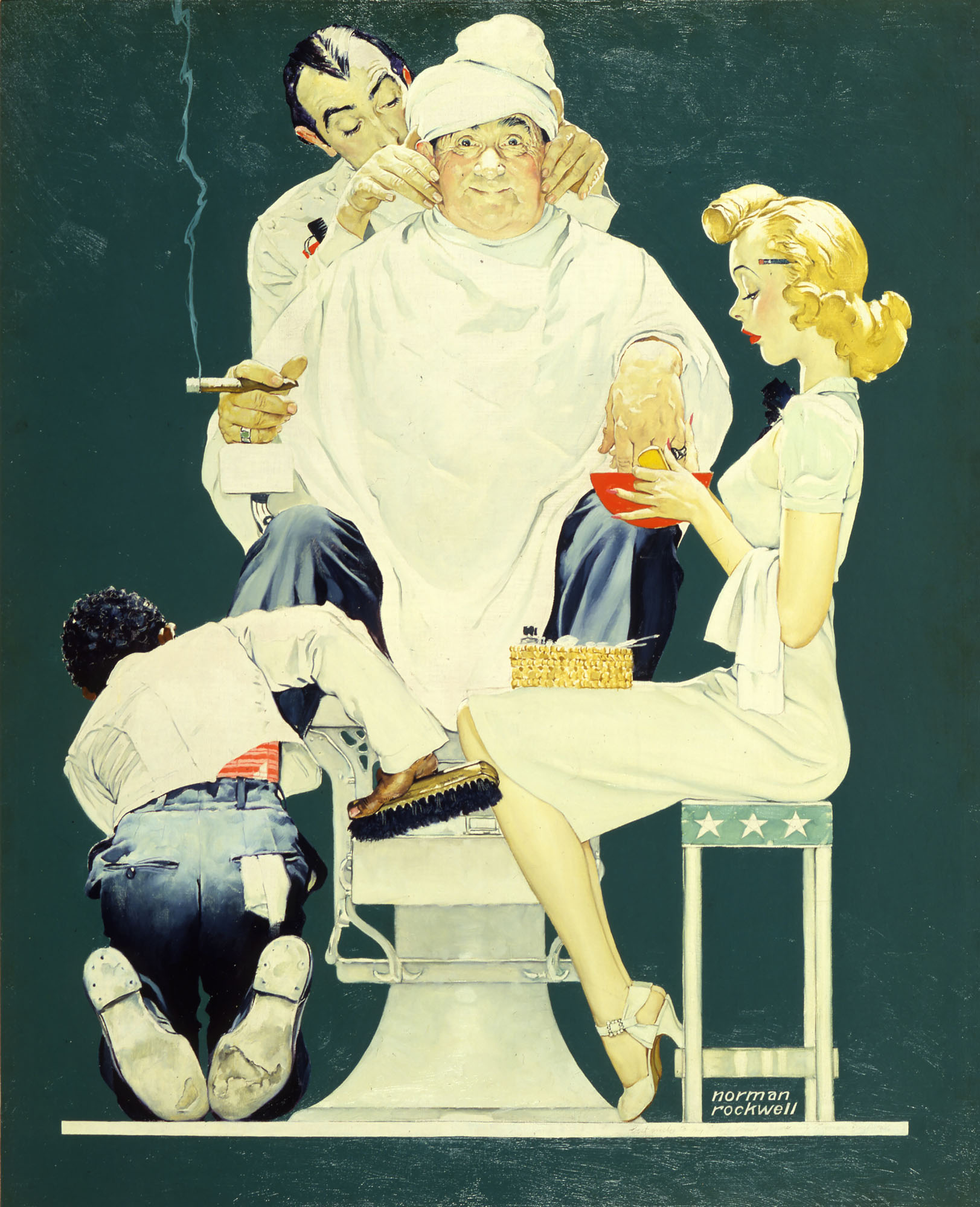 Norman Rockwell (1894-1978), Full Treatment, 1940. Oil on canvas. 43&frac14; x 35 in. Available for immediate purchase. Offered in Art of the Cover in Private Sales at Christie&rsquo;s