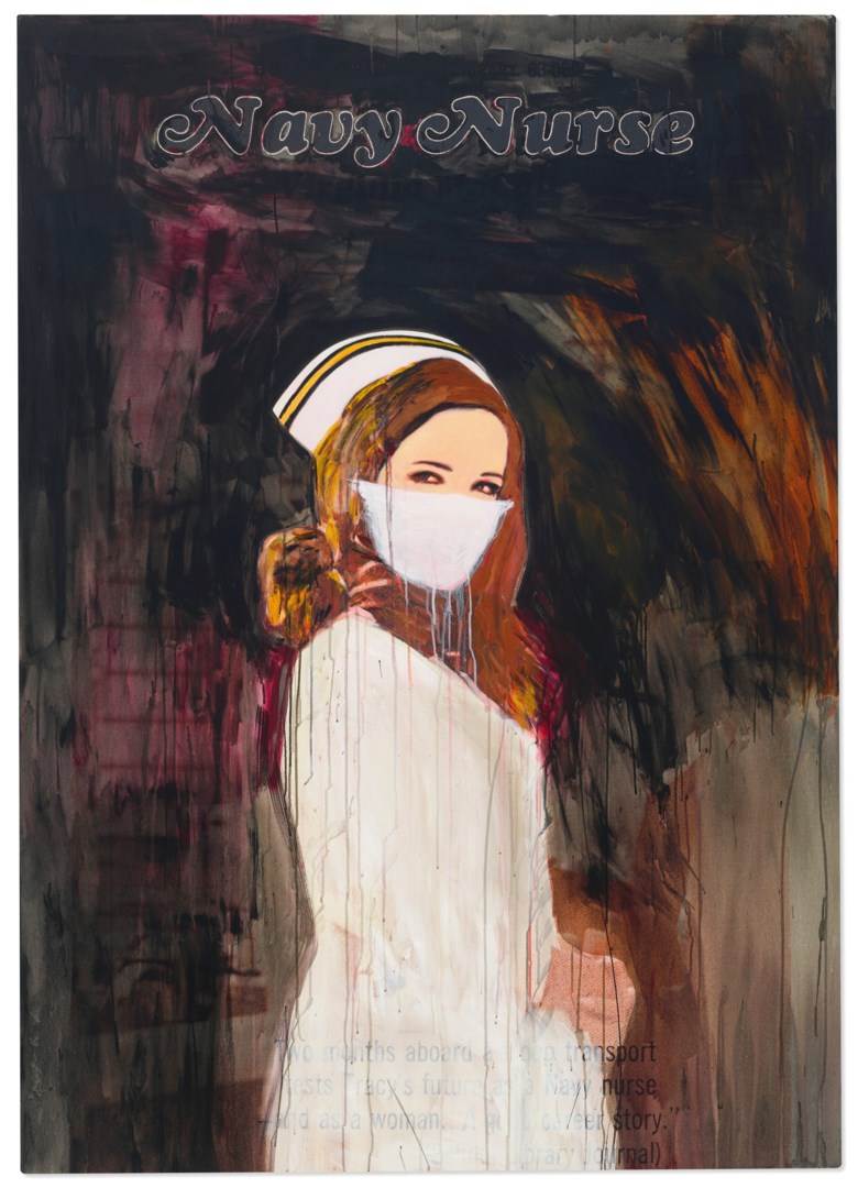 Richard Prince (b. 1956), Navy Nurse, 2004. Inkjet and acrylic on canvas. 76 x 54¼ in (193 x 137.8 cm). Estimate $4,000,000-6,000,000. Offered in ONE A Global Sale of the 20th Century on 10 July 2020 at Christie’s in New York