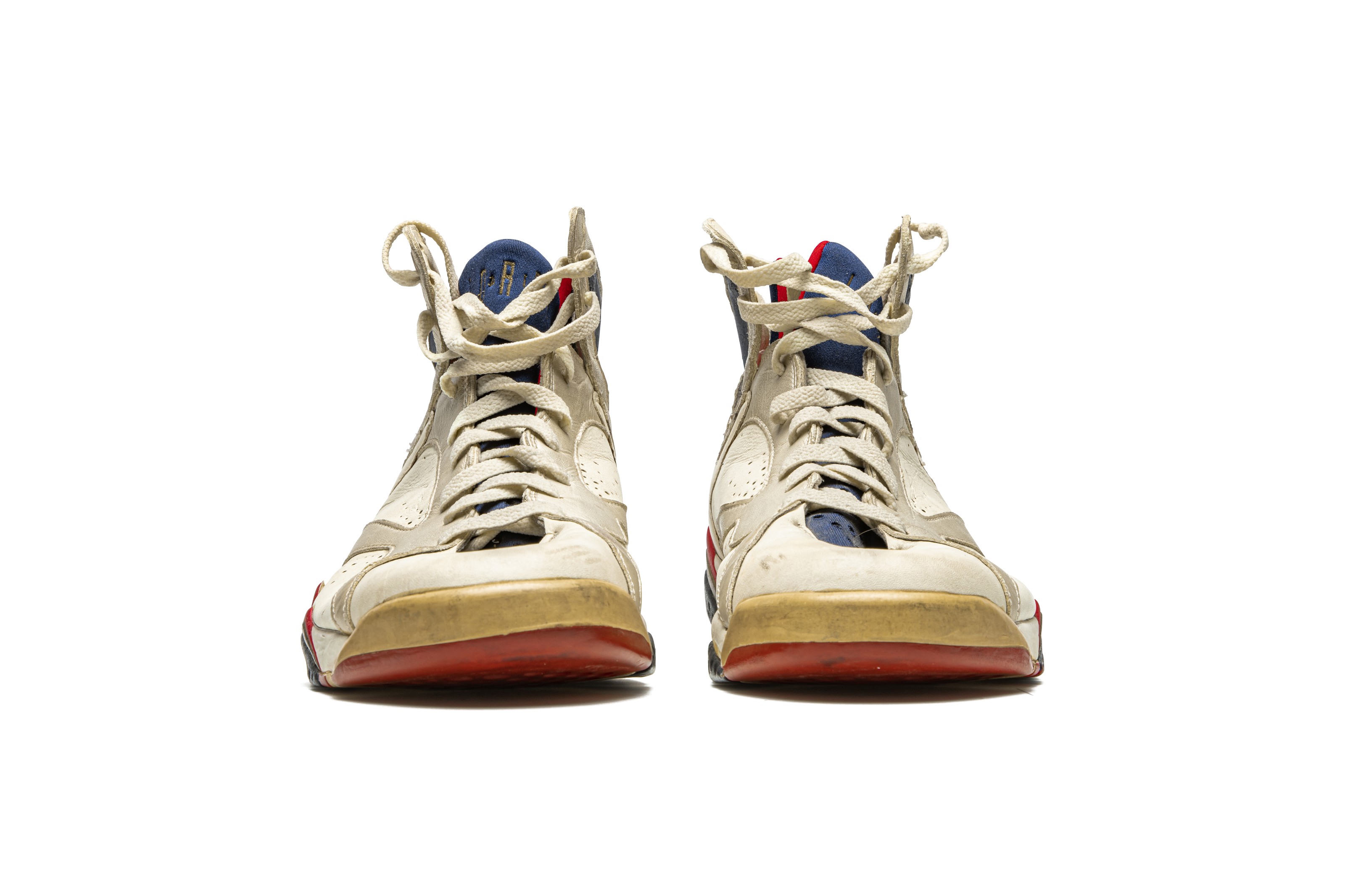 Air Jordan 7 “Olympic,” Player Exclusive, Game-Worn Sneaker, Nike 