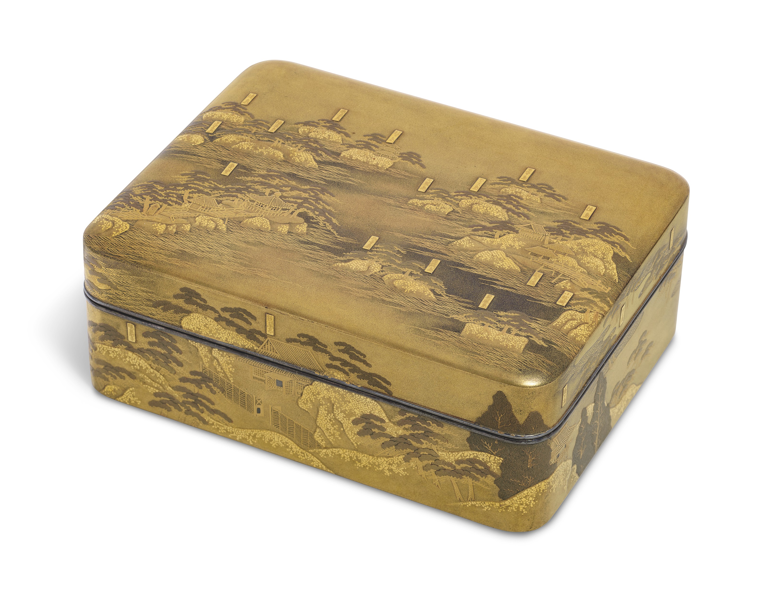 A LACQUER BOX (KOBAKO) WITH VIEWS OF MATSUSHIMA BAY, MEIJI