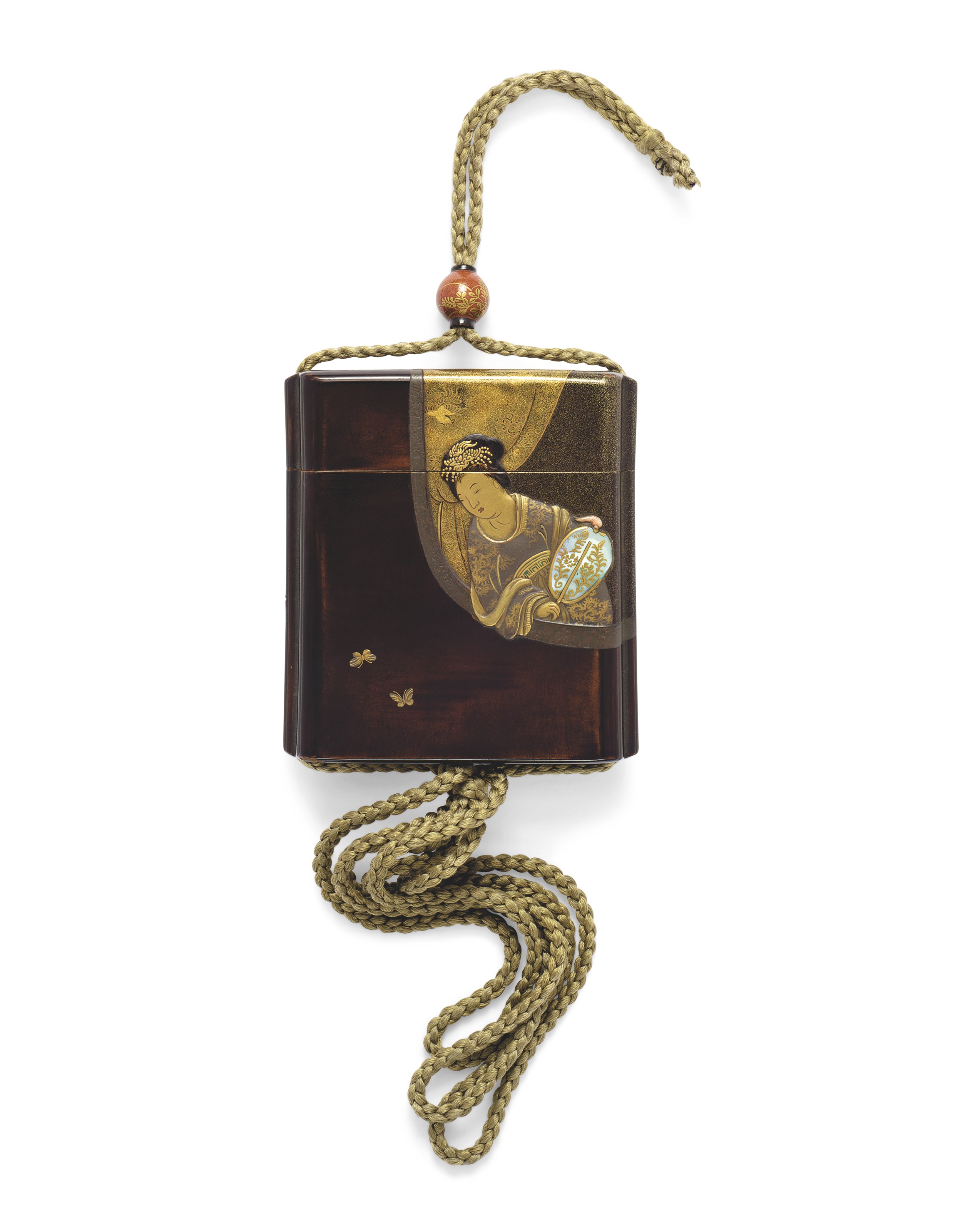 A RARE SINGLE-CASE INRO WITH INNER COMPARTMENTS, SIGNED KANSAI AND ...