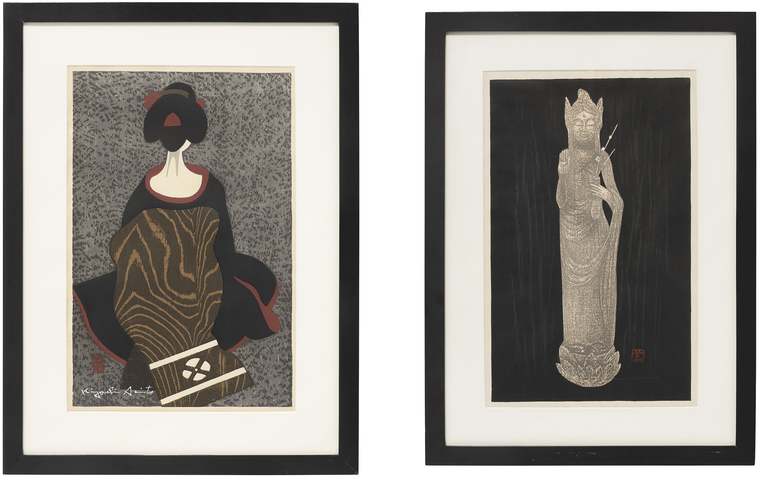 KIYOSHI SAITO (1907-1997) KAWANO KAORU (1916-1965), Two woodblock prints |  Christie's