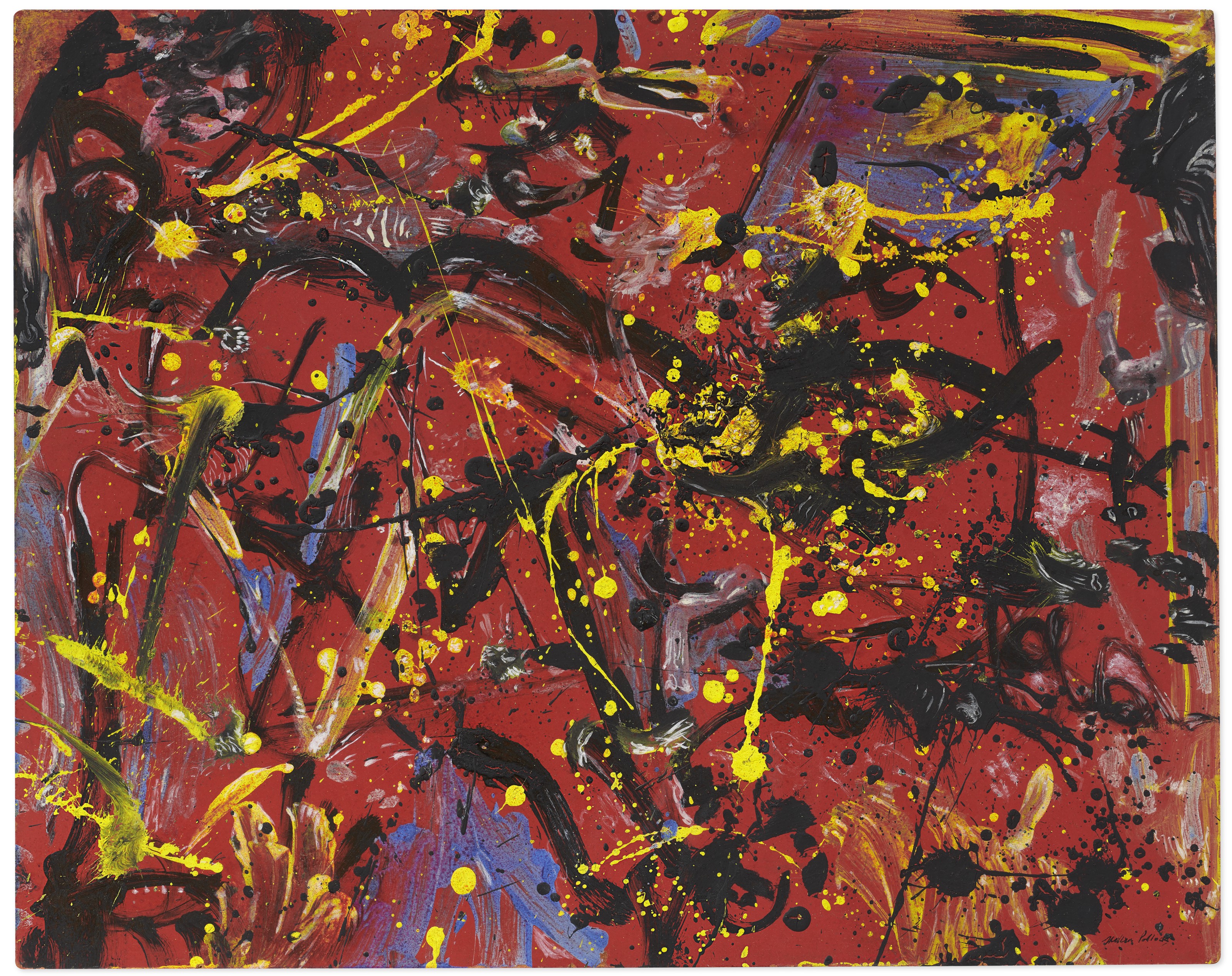 Jackson Pollock, Red Composition. Sold for $13,000,000 on 6 October 2020 at Christie’s in New York