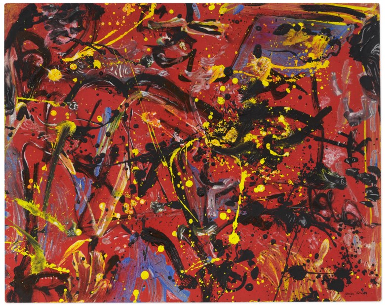 Jackson Pollock (1912-1956), Red Composition, 1946. Oil on Masonite. 19 x 23¾ in (48.3 x 60.3 cm). Estimate $12,000,000-18,000,000. Offered in 20th Century Evening Sale on 6 October 2020 at Christie’s in New York. © The Pollock-Krasner Foundation ARS, NY and DACS, London 2020
