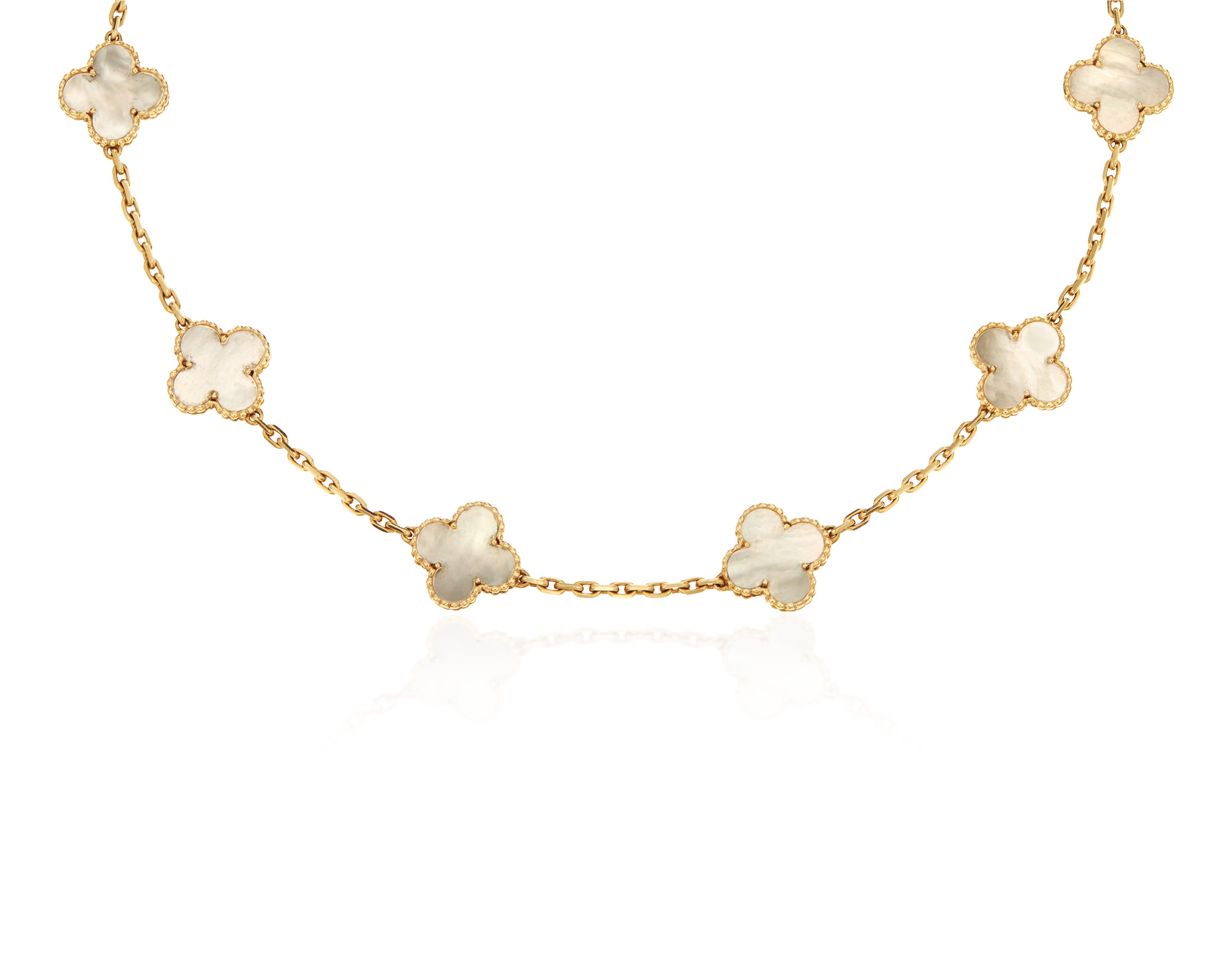 VAN CLEEF ARPELS MOTHER OF PEARL AND GOLD VINTAGE ALHAMBRA