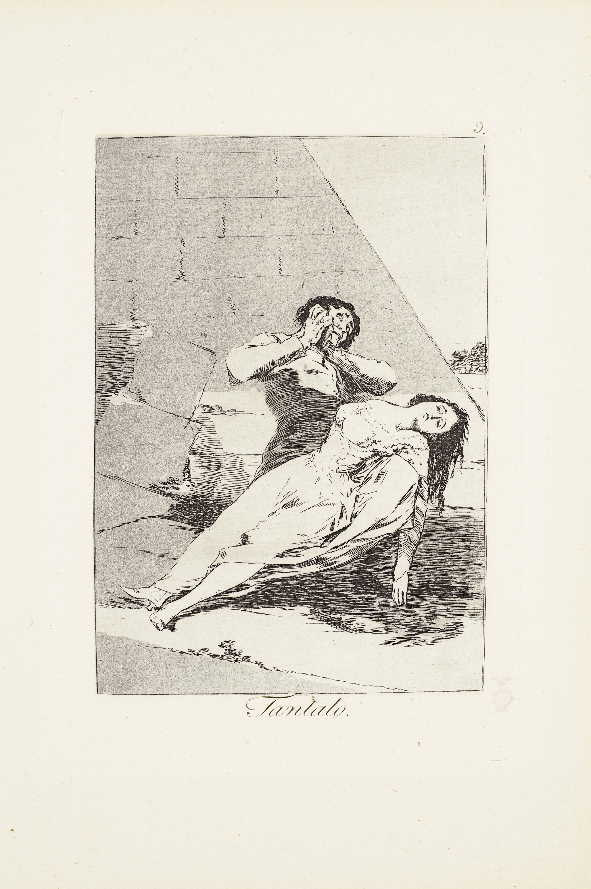 Tantalus (Tantalo) _x000D_ Plate 9 from: Los Caprichos