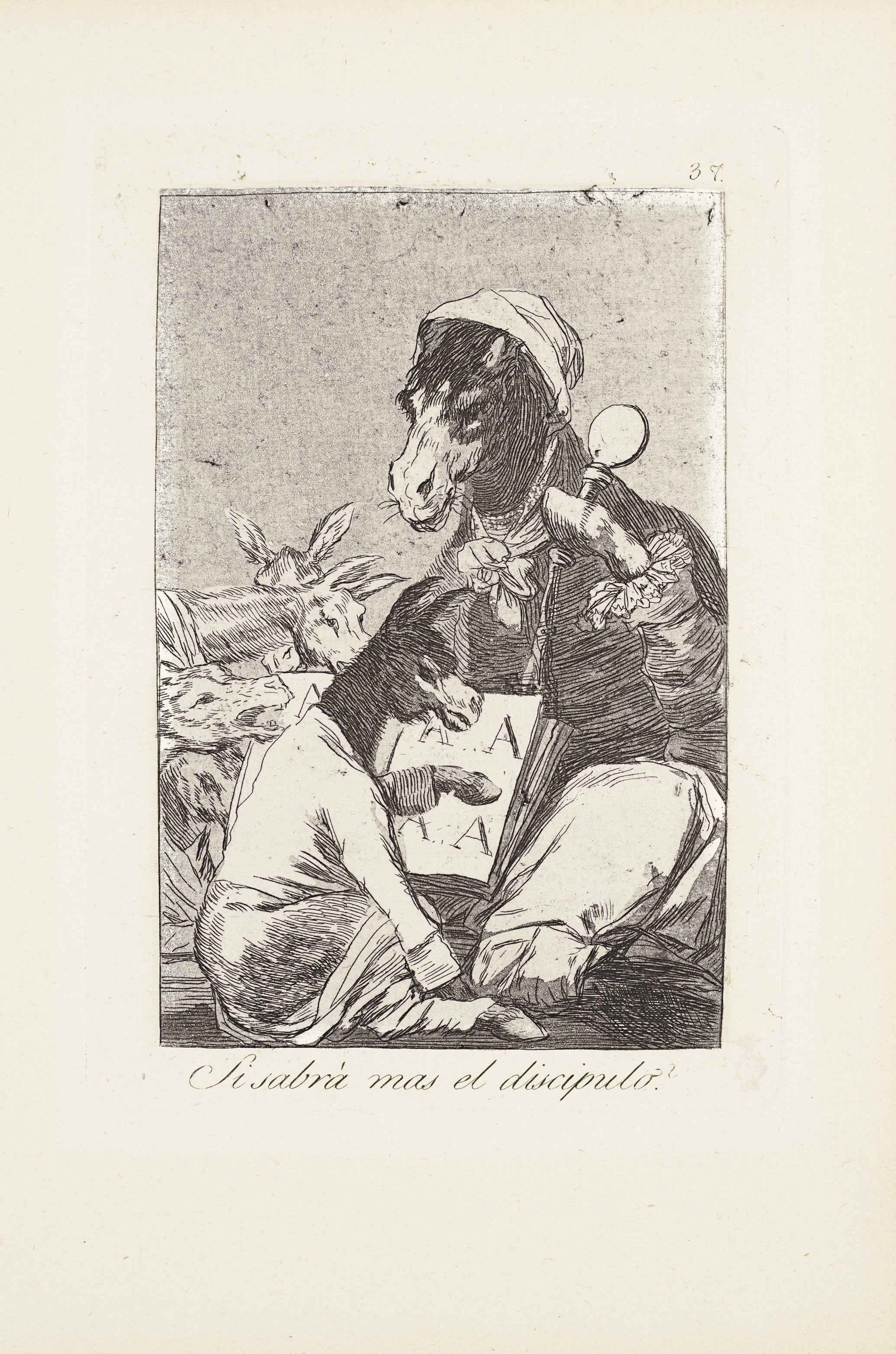 Might not the pupil know more? (Si sabrà mas es discípulo) _x000D_ Plate 37 from: Los Caprichos