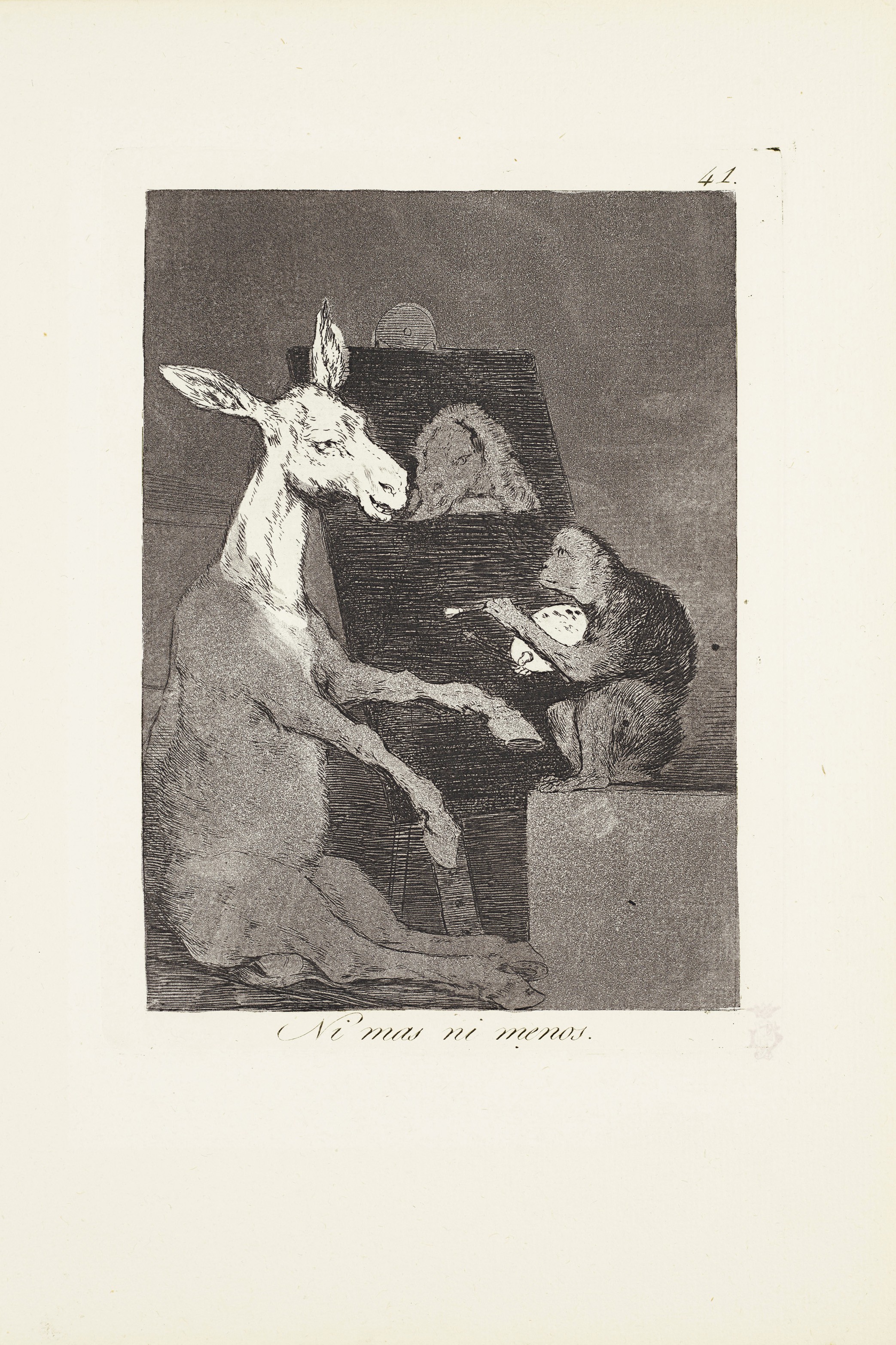Neither more nor less (Ni mas ni menos)_x000D_ Plate 41 from: Los Caprichos