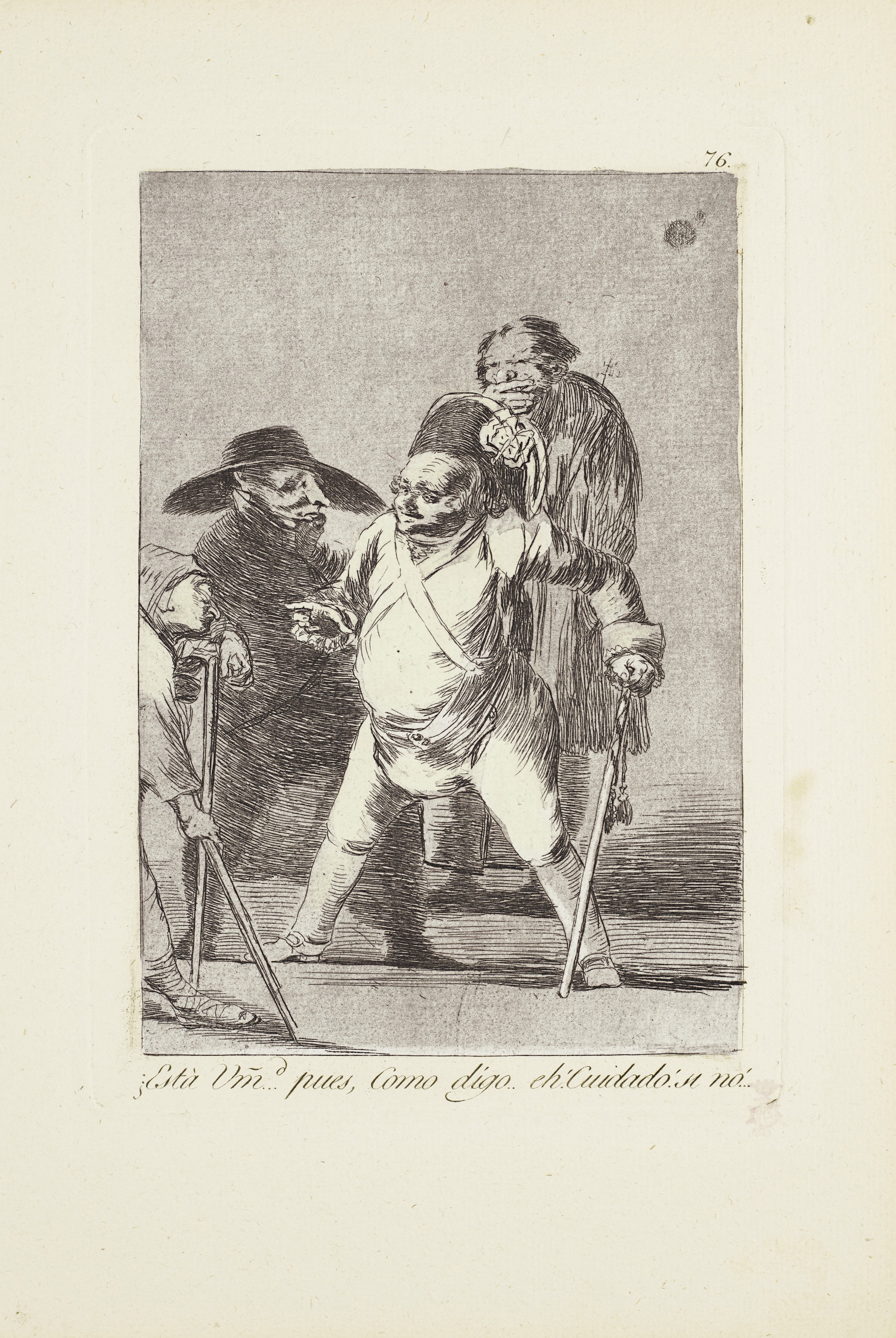 You understand? Well, as I say..eh! Look out! Otherwise…(¿Està Vmd…pues, Como digo..eh! Cuidado! Si no!...)_x000D_ Plate 76 from: Los Caprichos