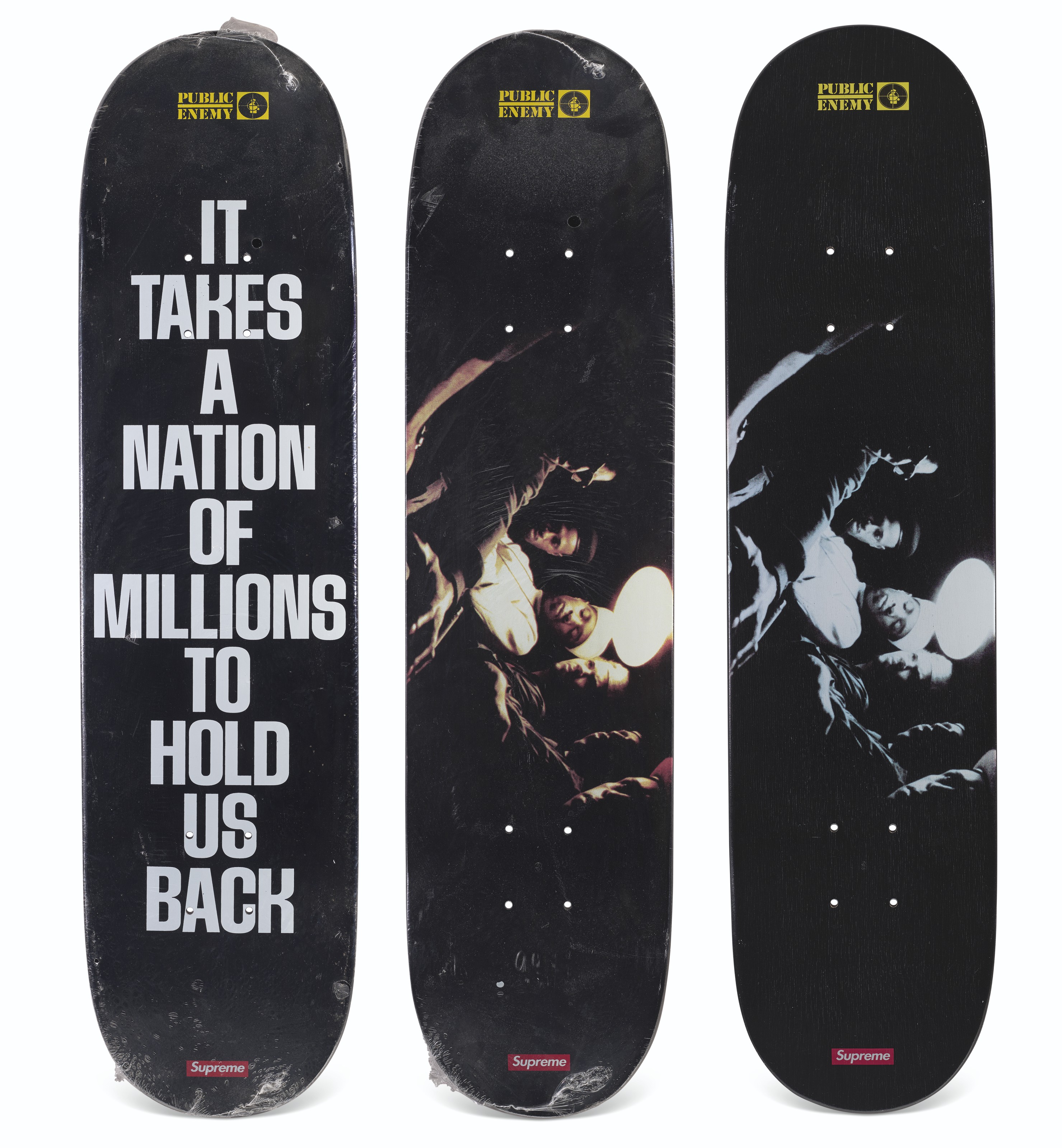 A COLLECTION OF PUBLIC ENEMY SKATEBOARDS, SUPREME, 2006 | Christie