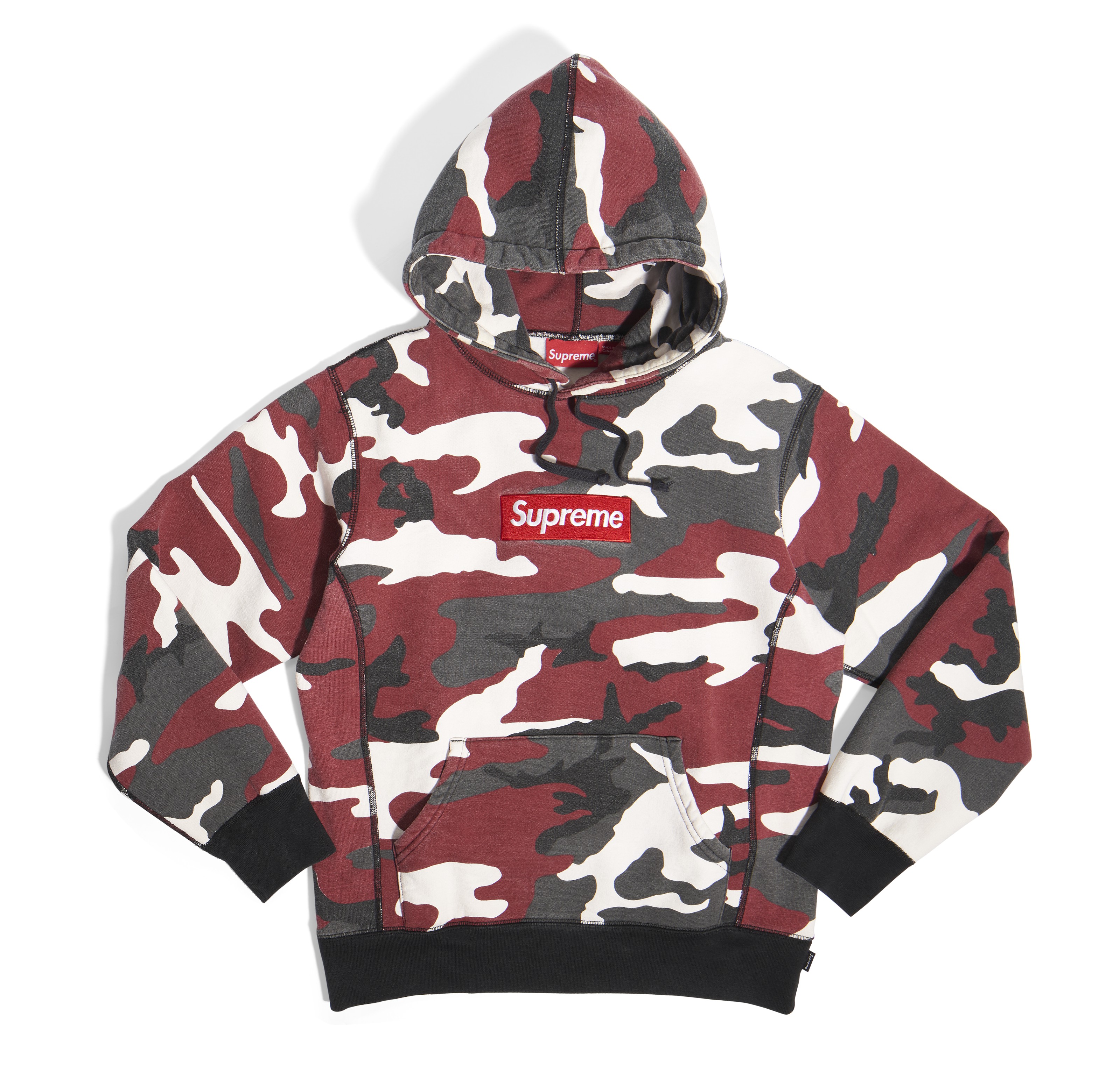 supreme box logo pullover red camo