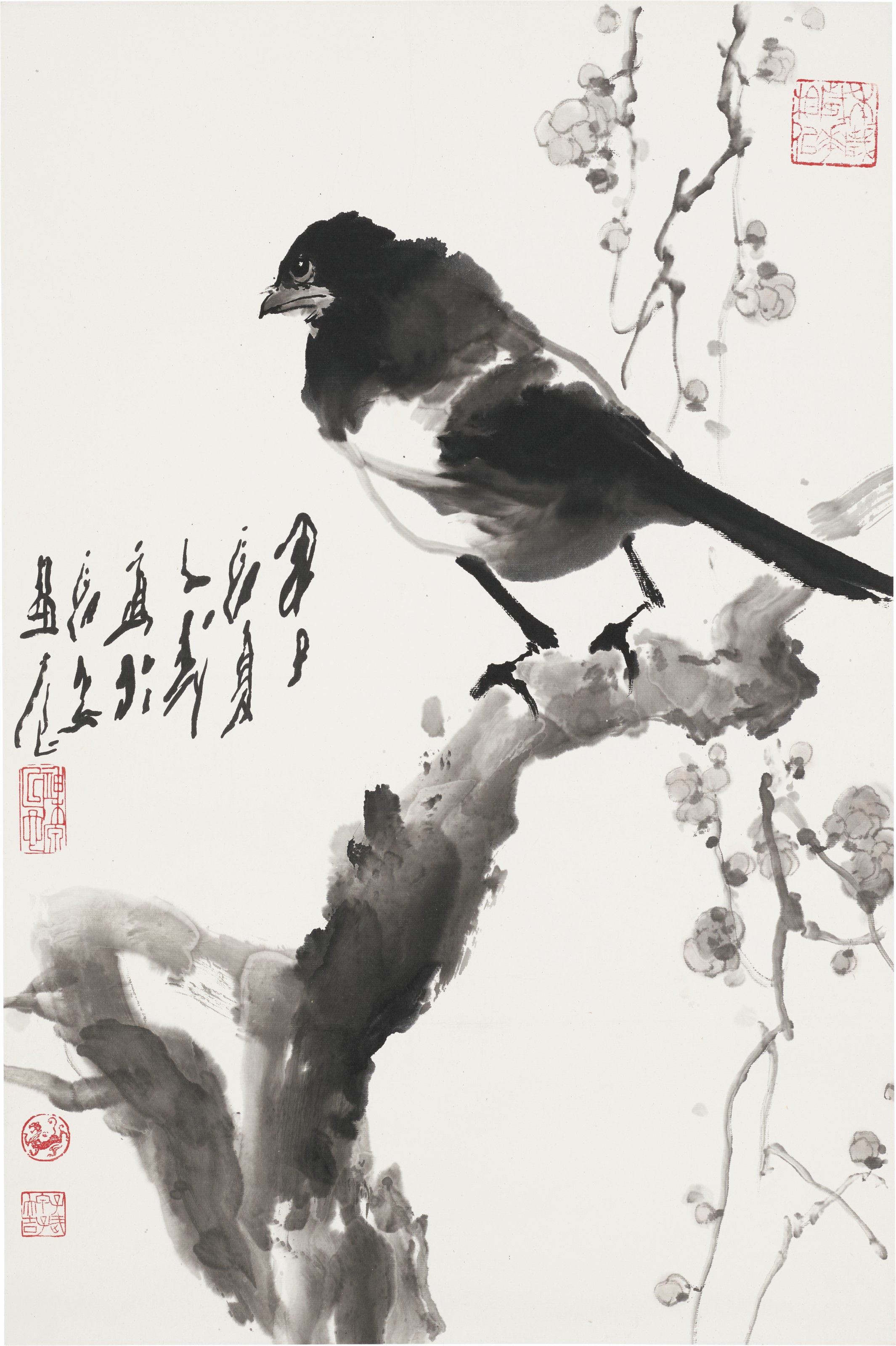 WANG ZIWU (B. 1936), Magpie on Branch | Christie's