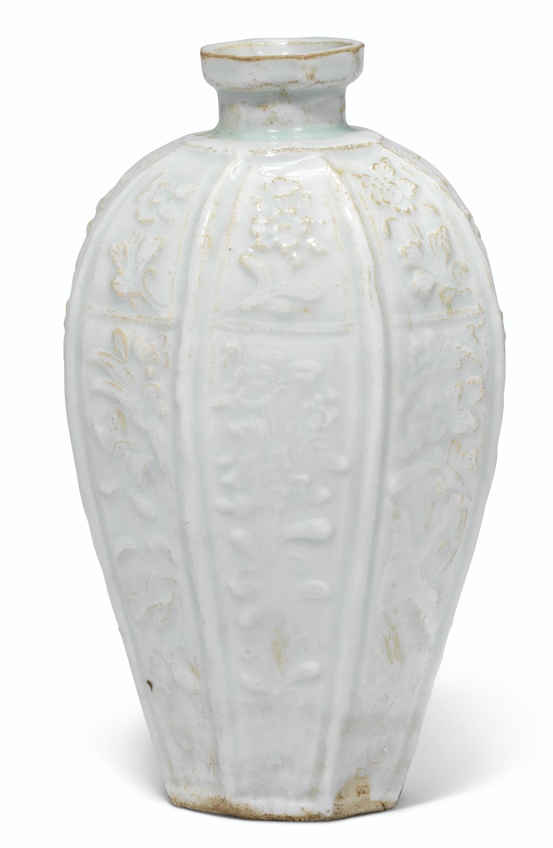 RARE VASE OCTOGONAL EN PORCELAINE QINGBAI, MEIPING , CHINE, DYNASTIE