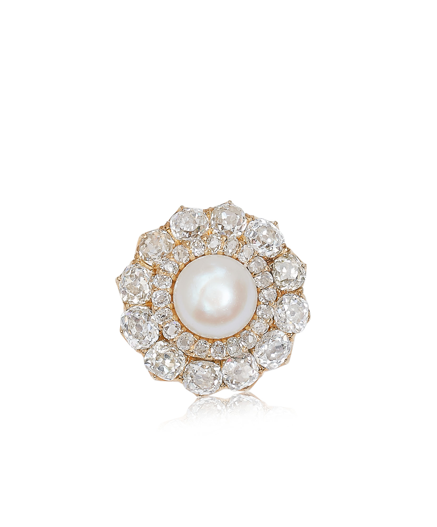 Broche Multicolore Perles Et Pierres - Bijou Vintage Occasion, état D'usage