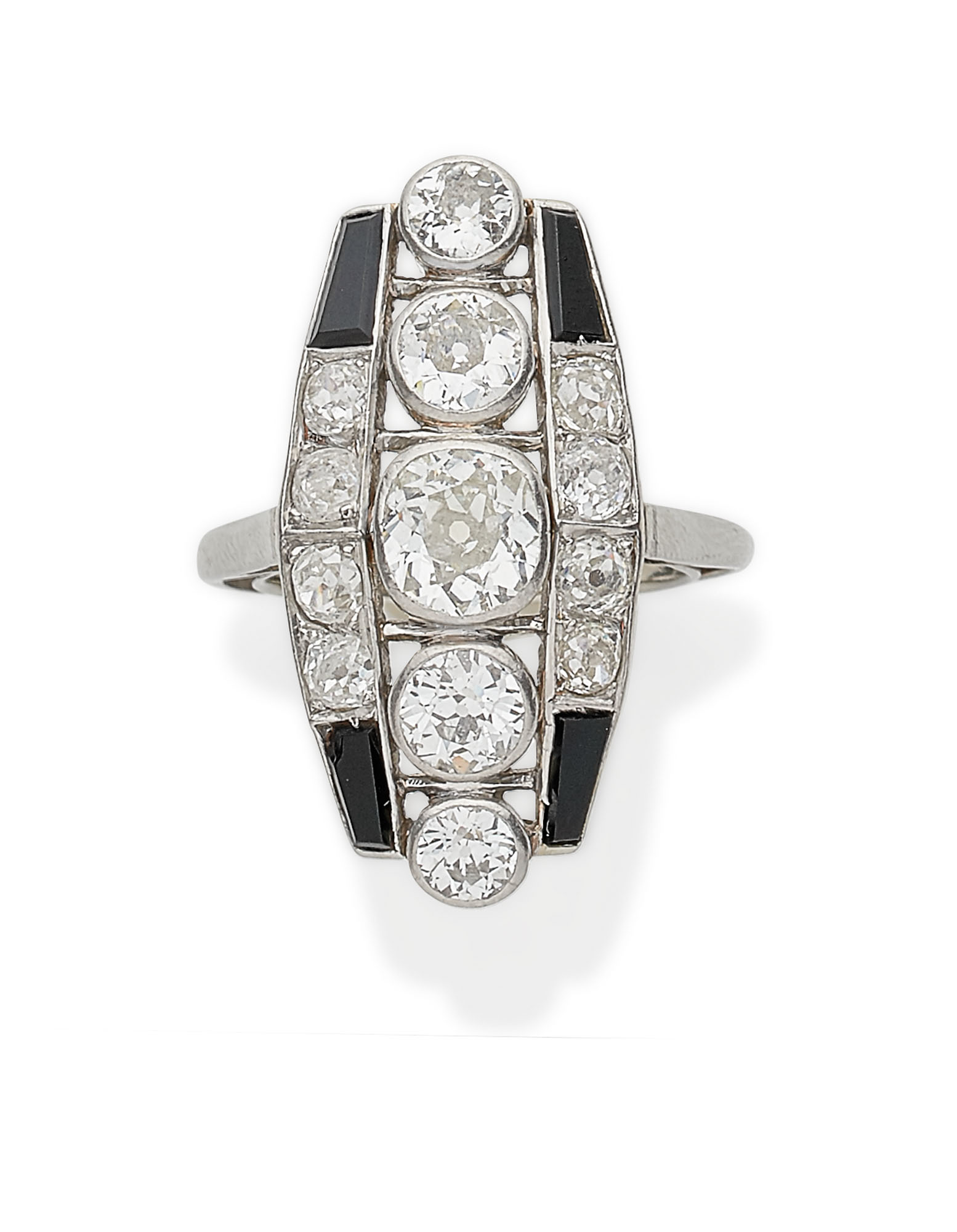 Bague Art-Déco Onyx & Diamant 