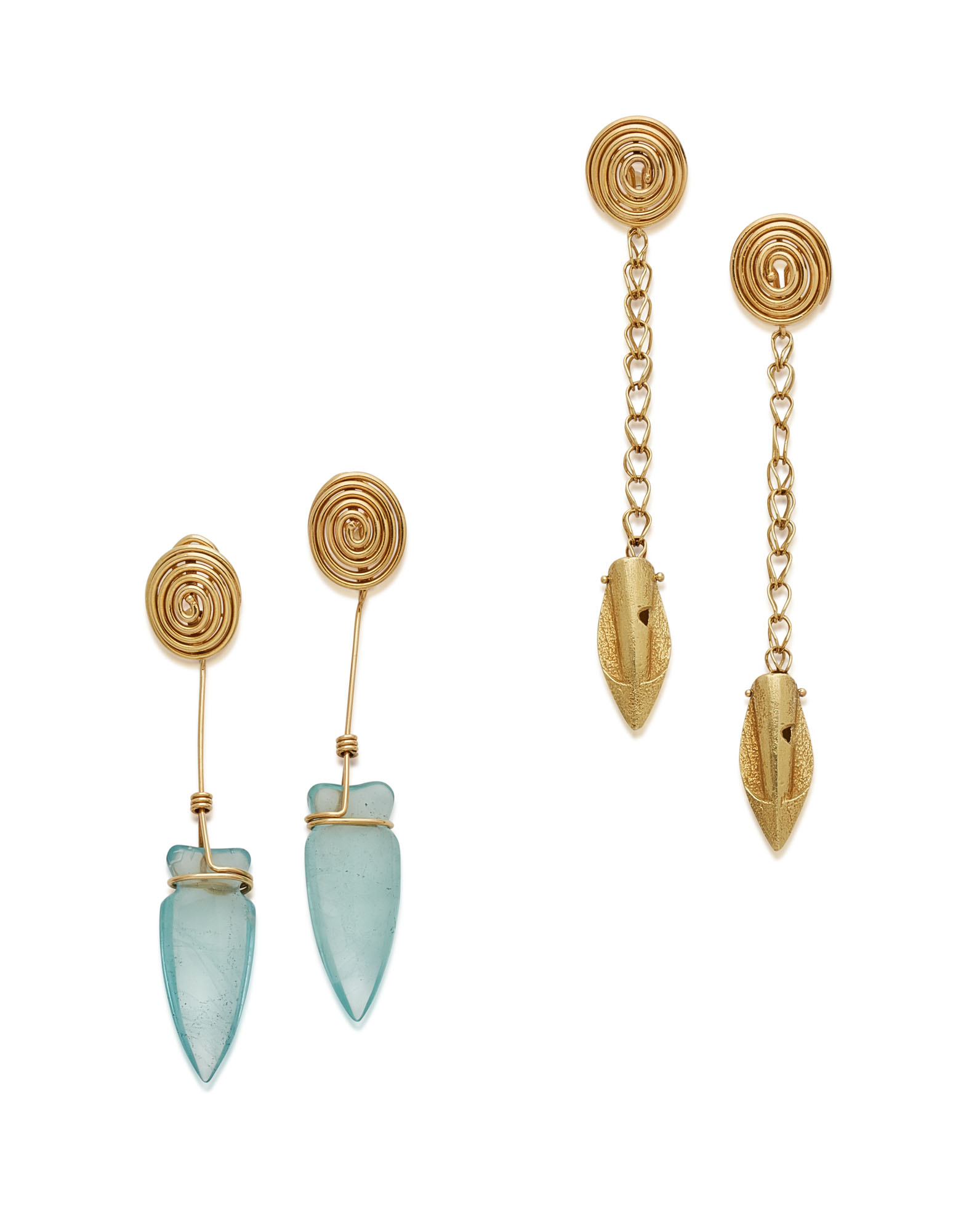 Lot de 3 colliers avec pendentif turquoise et boucles d