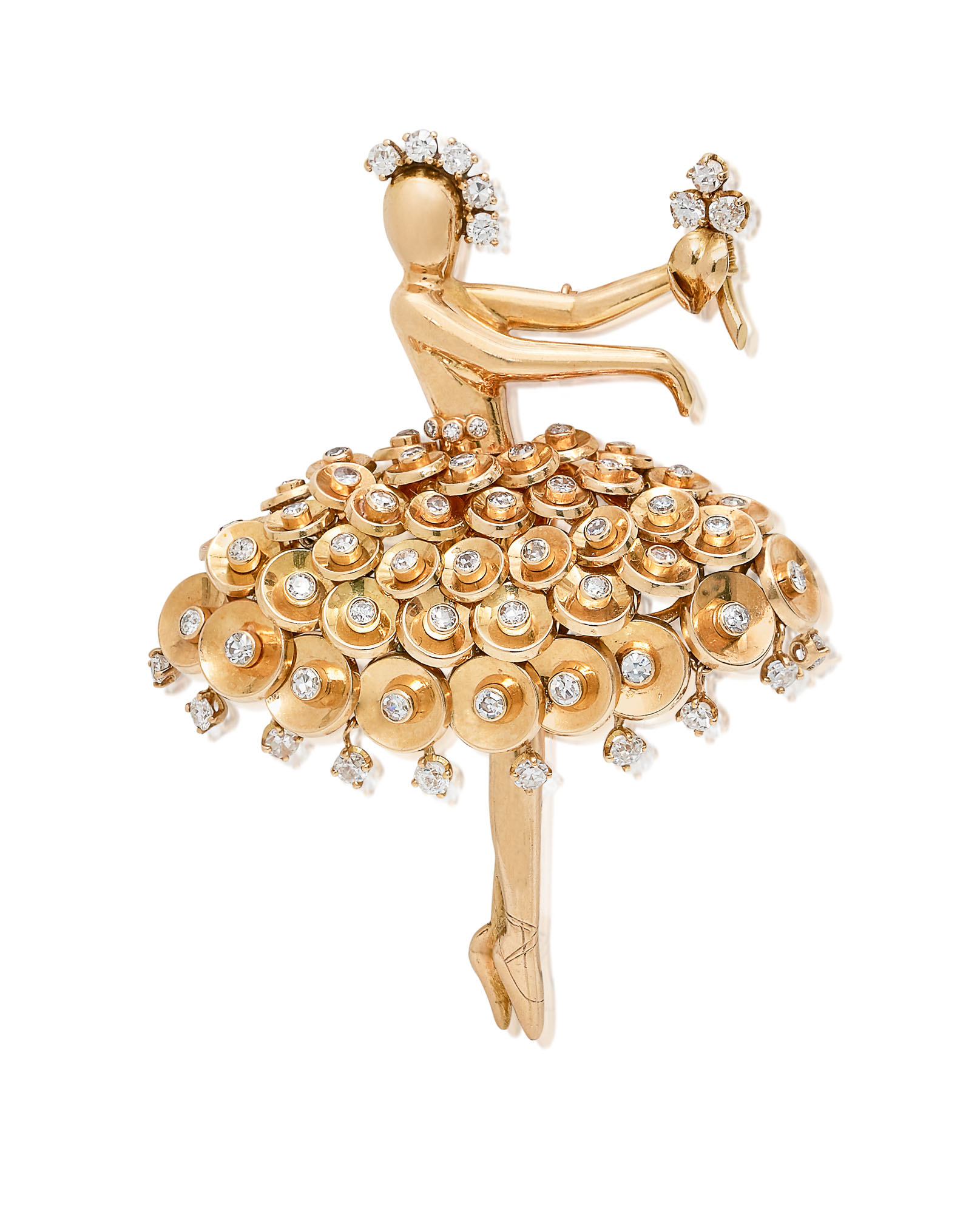 VAN CLEEF ARPELS BROCHE BALLERINE PAILLETTES DIAMANTS