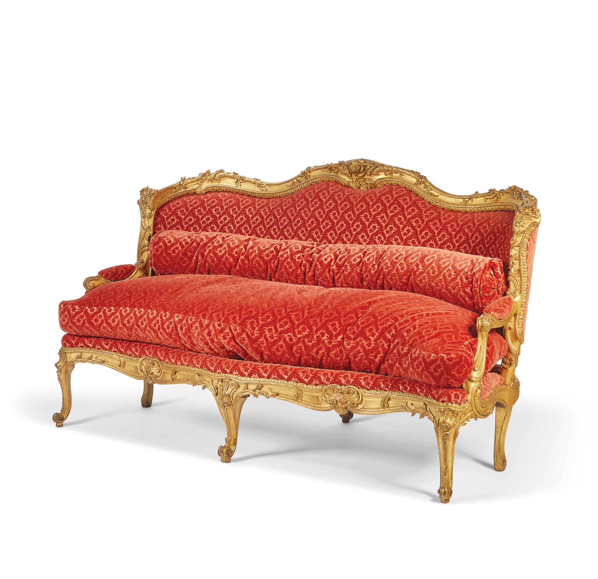 Fauteuil baroque de style Louis XVI chocolat et bois doré