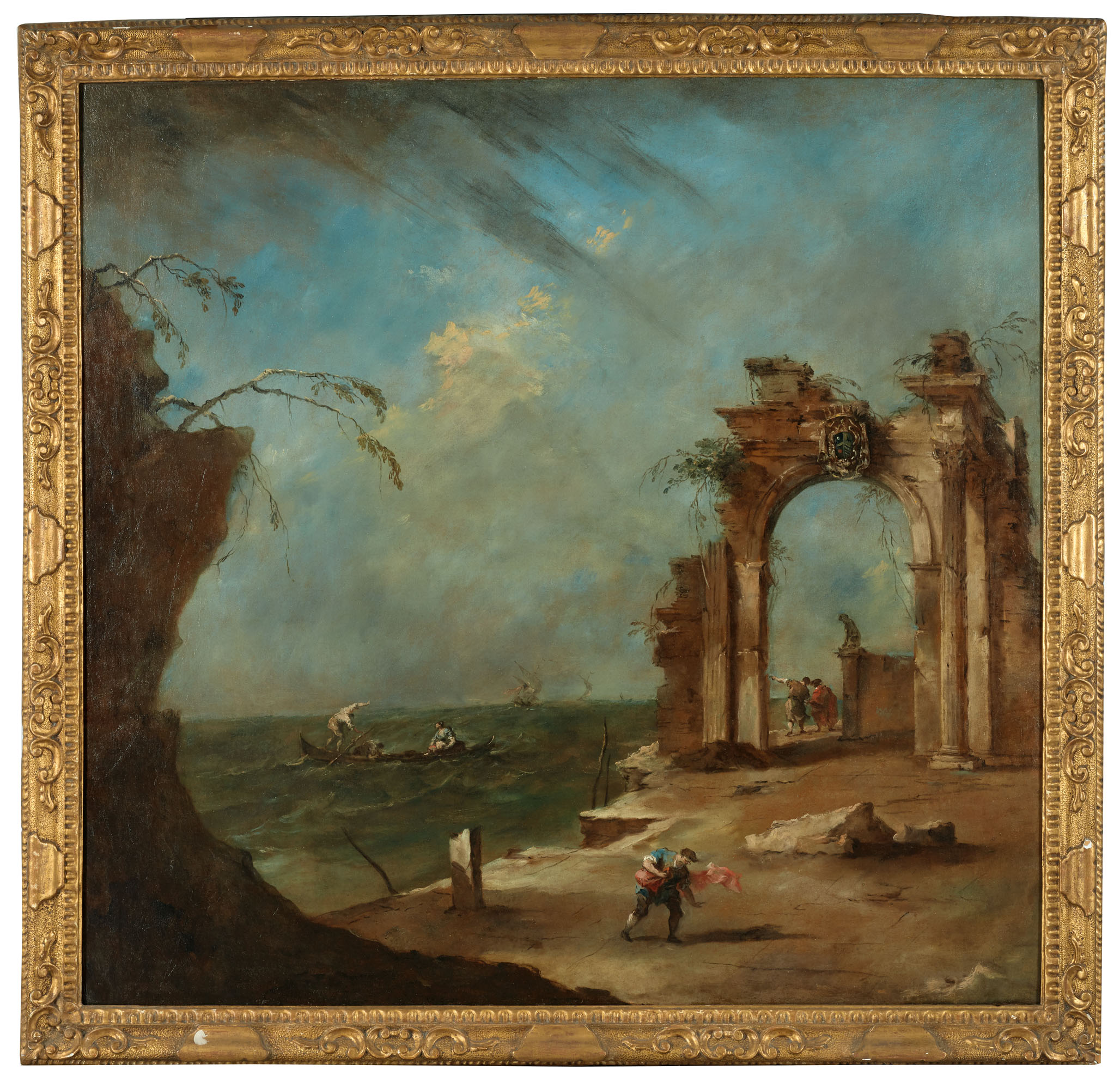 Francesco Guardi, A whim with an obelisk at the entrance of a fortified port, sold for €466,000 on 16 September 2020 at Christie's in Paris