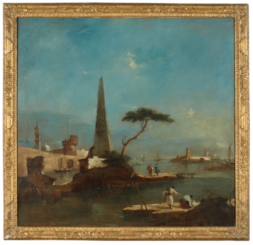Francesco Guardi, A whim with an obelisk at the entrance of a fortified port, sold for €466,000 on 16 September 2020 at Christie's in Paris