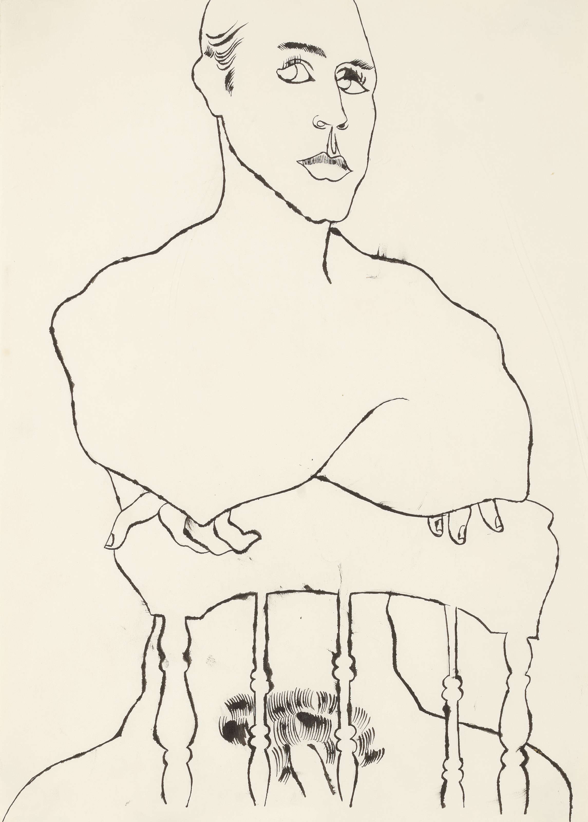 アート・デザイン・音楽 Andy Warhol Nudes Andy Warhol (1928-1987), Untitled (Portrait of a Nude Man on a