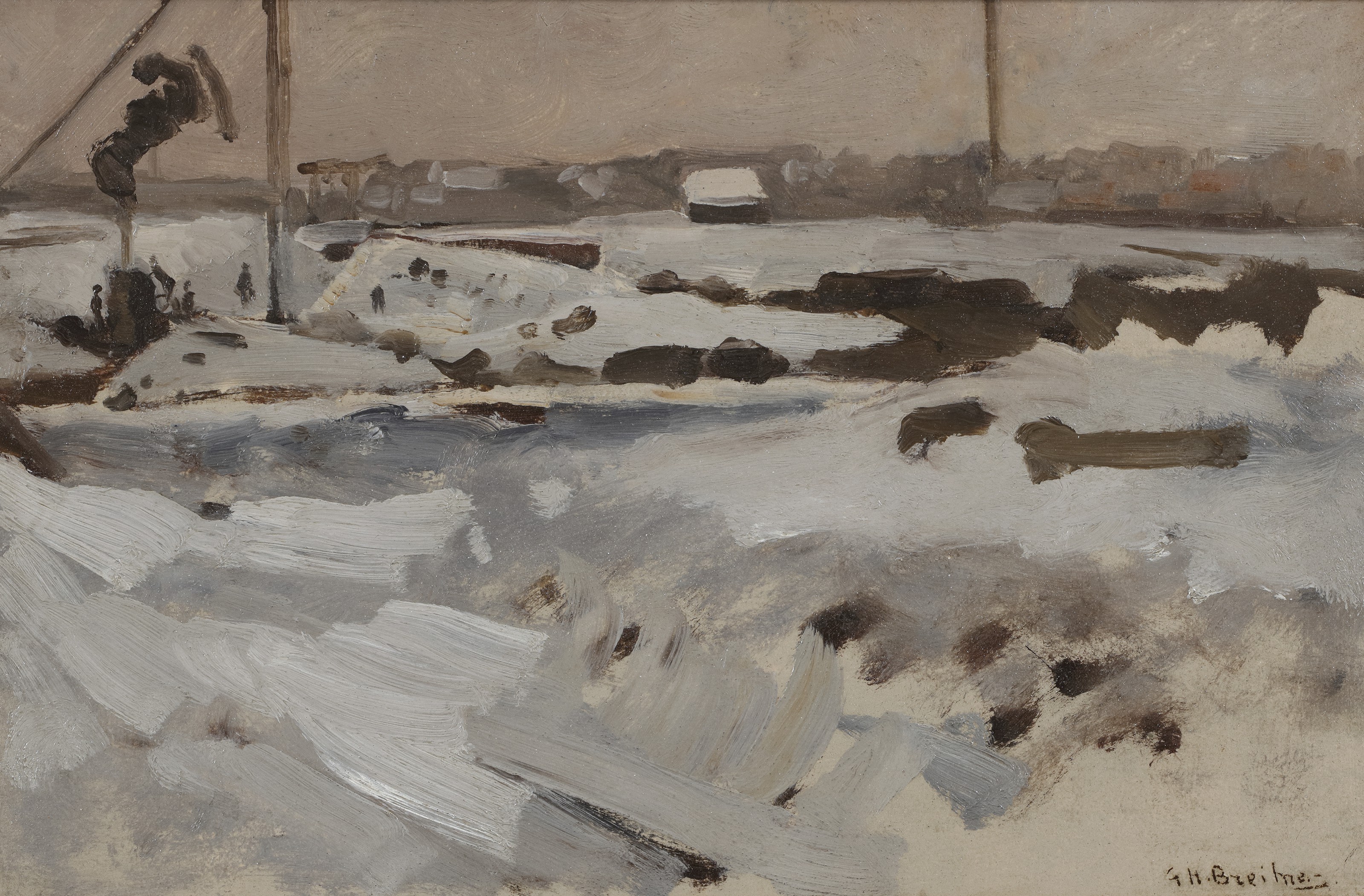 George Hendrik Breitner (1857-1923), A buildingsite in winter | Christie’s